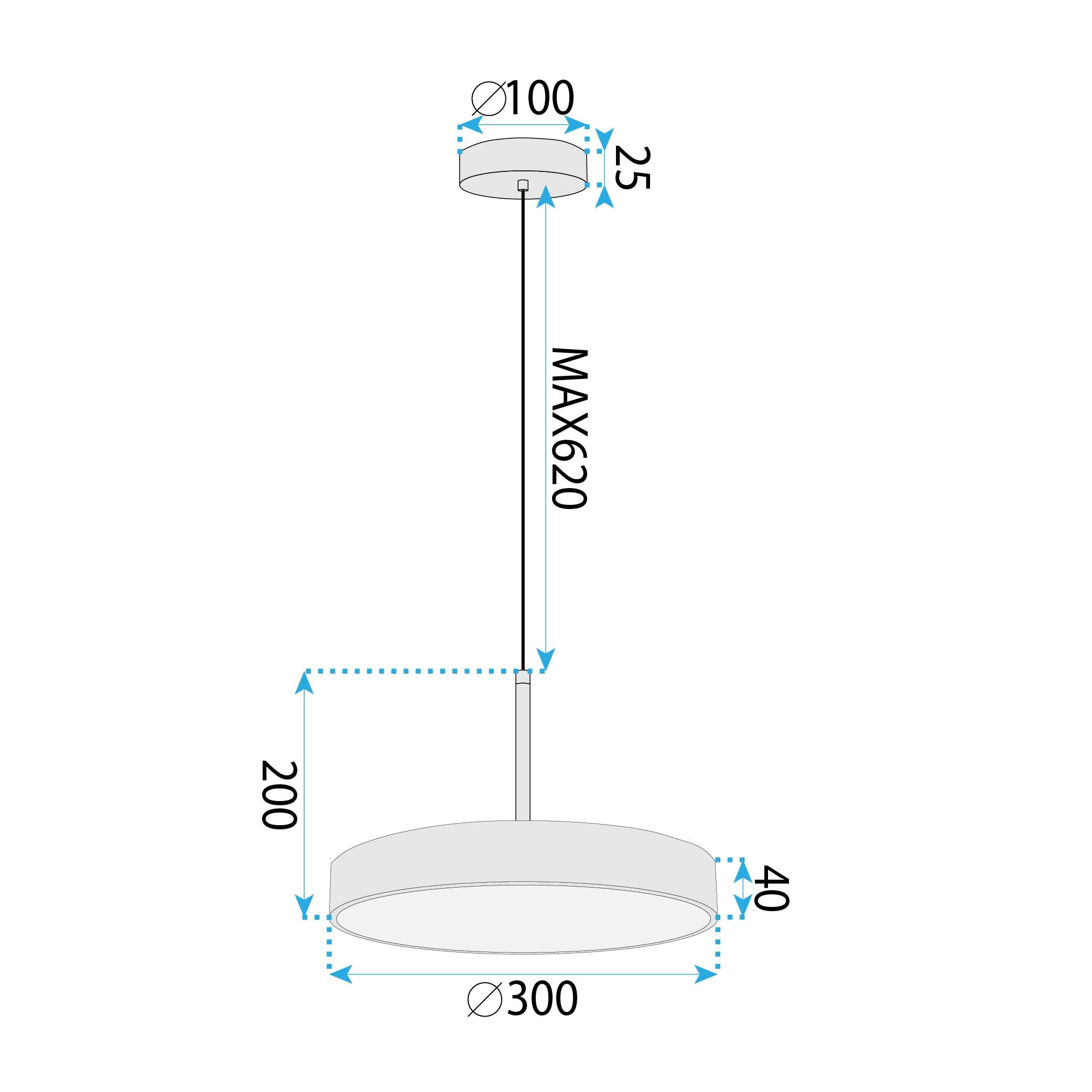 Toolight, LED závesné osvetlenie 30cm, 24W, APP1687-1CP, zlatá matná, OSW-06546