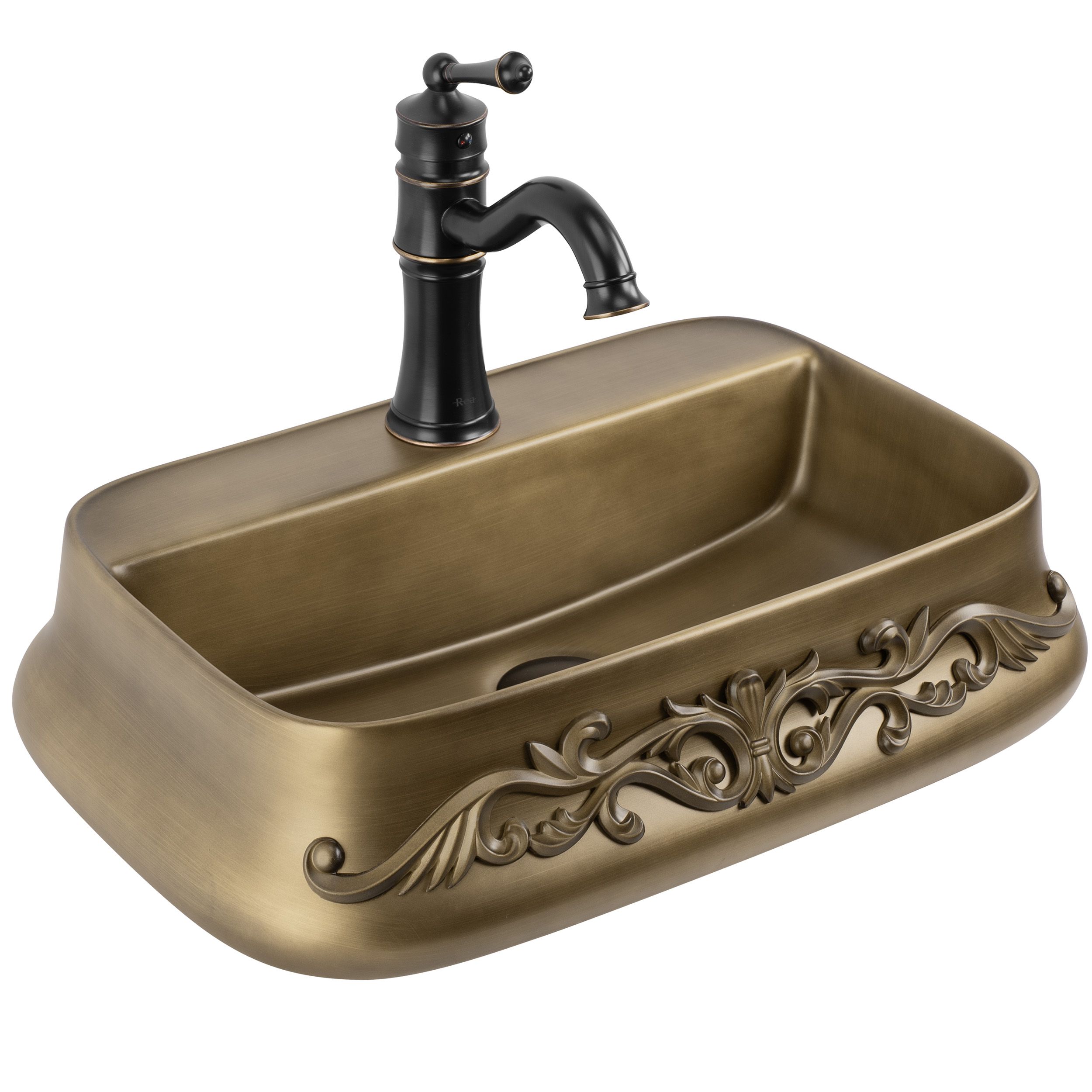 Rea Castel, umývadlo na dosku 530×380×140 mm, antický bronz, REA-U3508