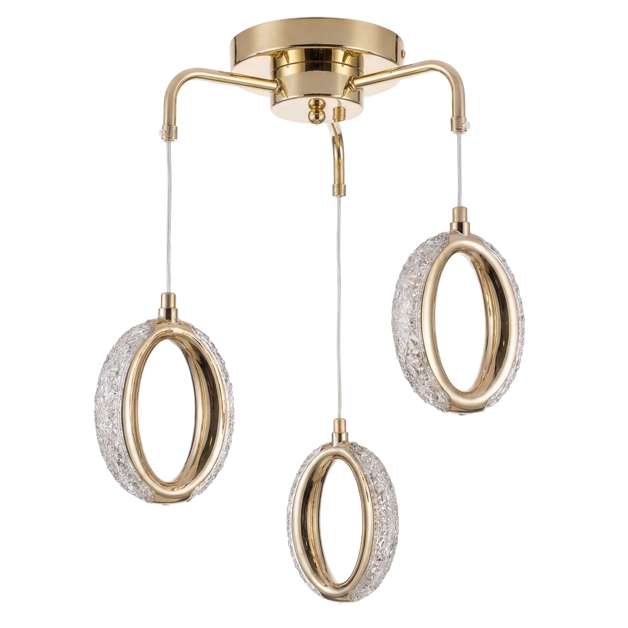 Toolight, LED závesné svietidlo G176-3CP, zlatá lesklá, OSW-07820