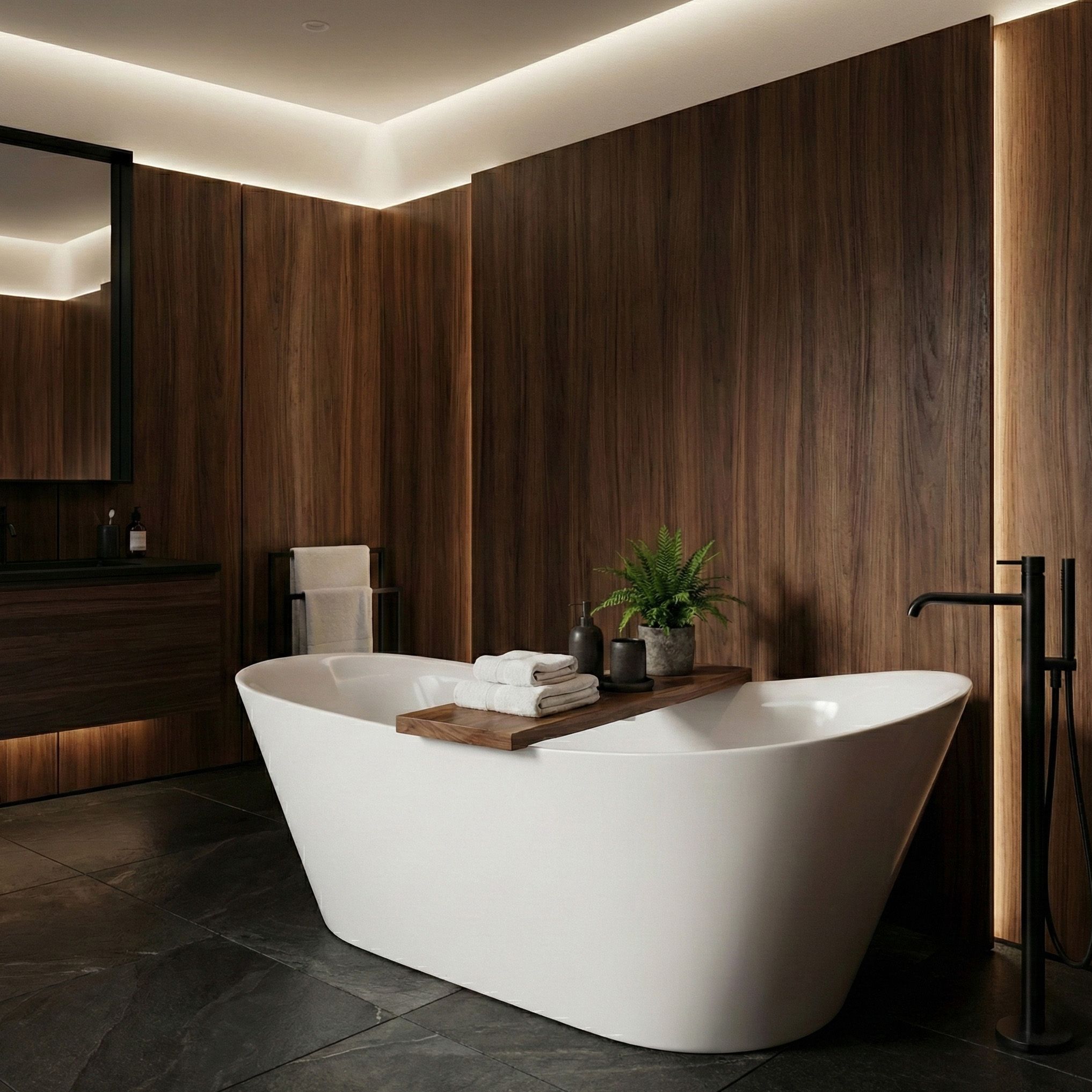 Rea Lusso Slim, voľne stojaca vaňa 170×74 cm + zlatý matný click-clack, biela lesklá, KPL-W7504