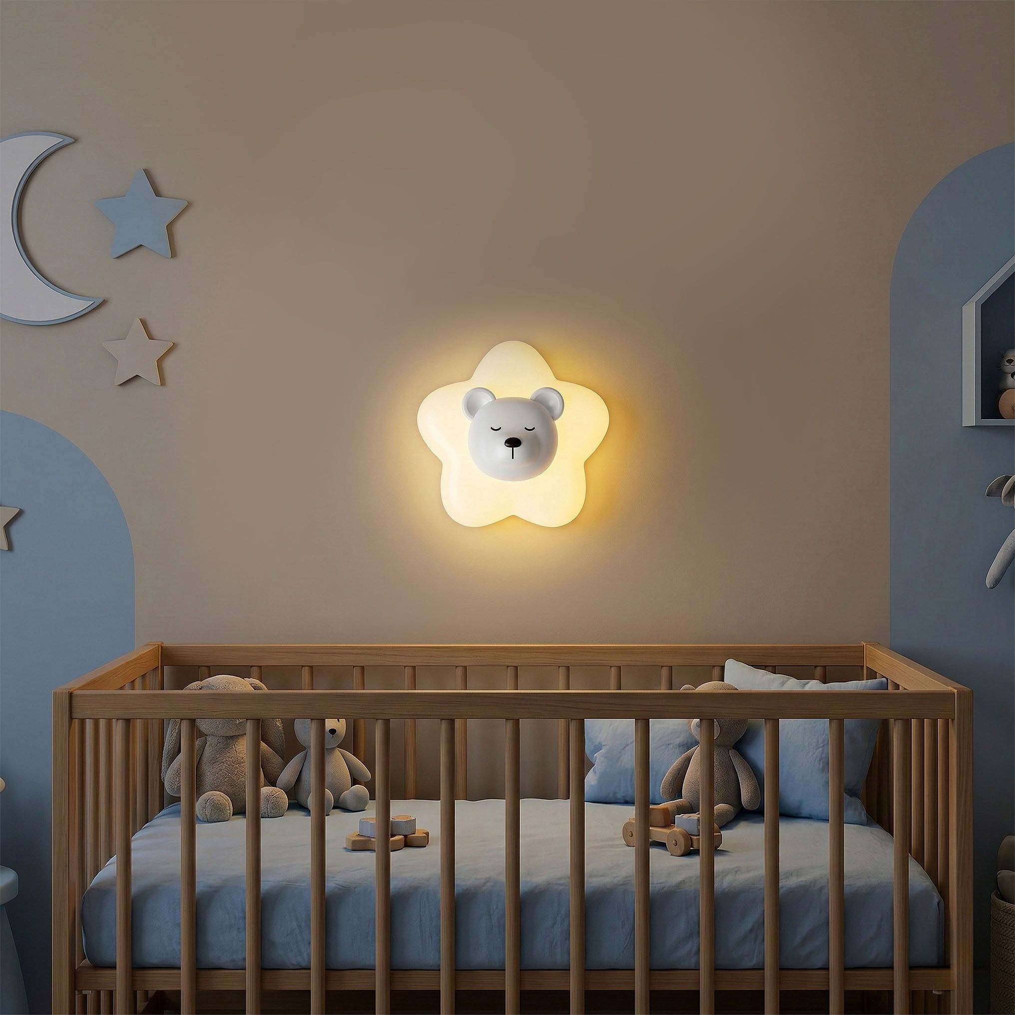 Toolight, LED nástenné svietidlo BIELY MEDVEĎ, 12W, G181-W, biela, OSW-07812