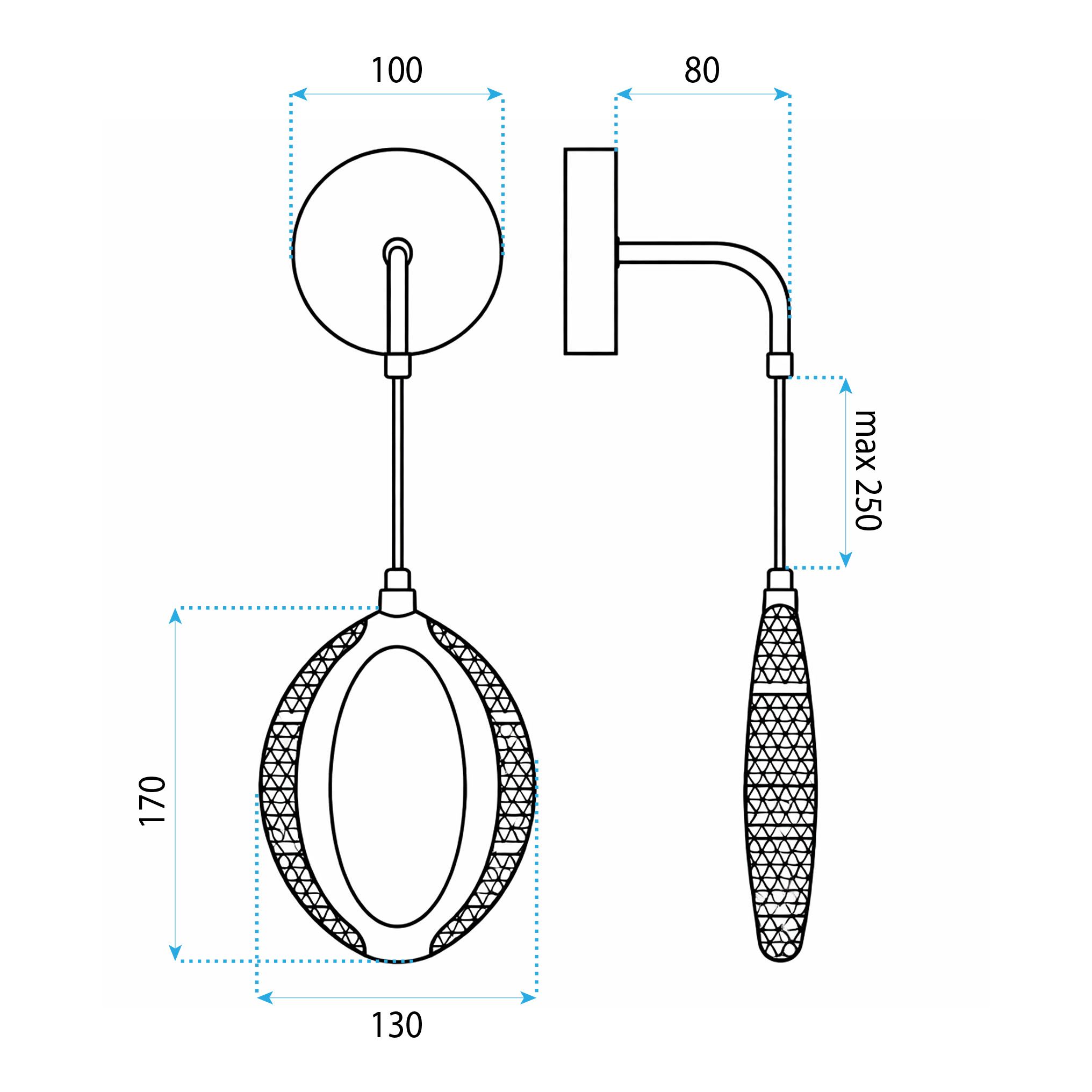Toolight, LED nástenné svietidlo G175-W, zlatá lesklá, OSW-07819