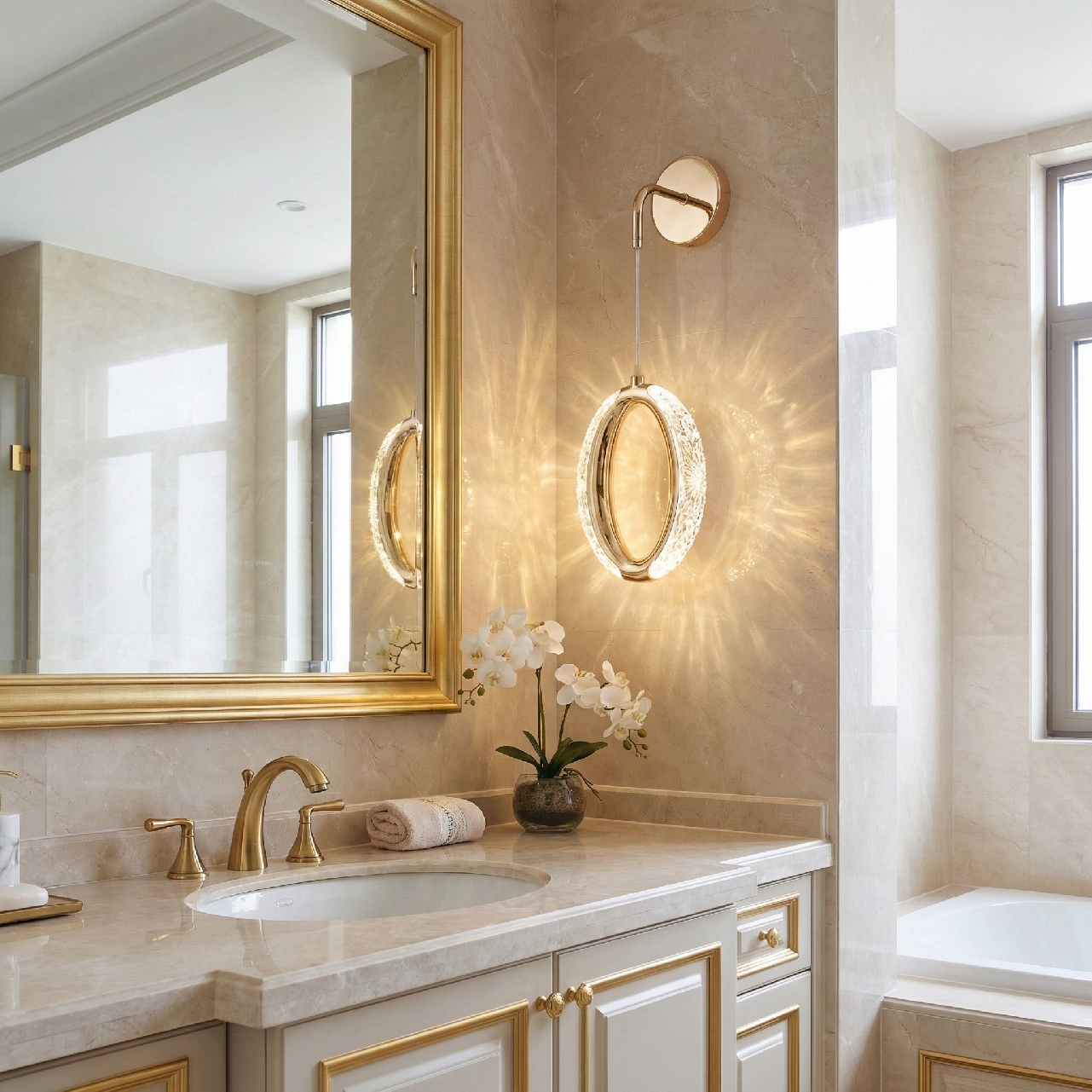 Toolight, LED nástenné svietidlo G175-W, zlatá lesklá, OSW-07819