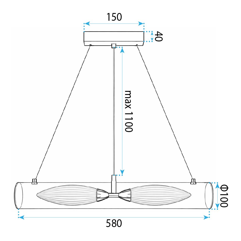Toolight, ZÁVESNÉ STROPNÉ SVIETIDLO G152-2CP GOLD, OSW-04708