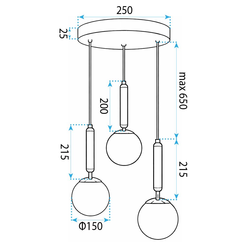 Toolight, ZÁVESNÁ STROPNÁ LAMPA G179-3CP GOLD, OSW-07823