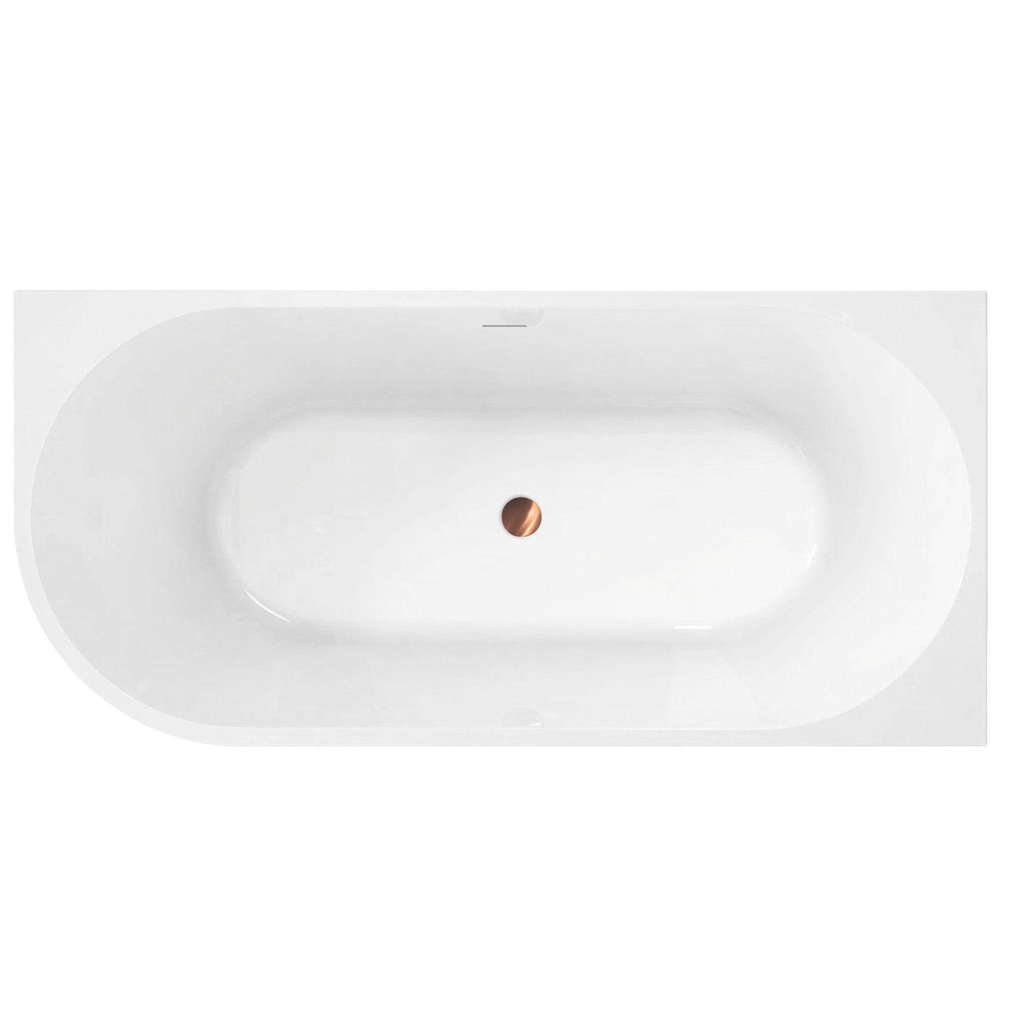 Rea Sydney Bellanto, voľne stojaca akrylová rohová vaňa, pravá, biela, 160x80cm, + čierna matná odtoková krytka, KPL-W6253