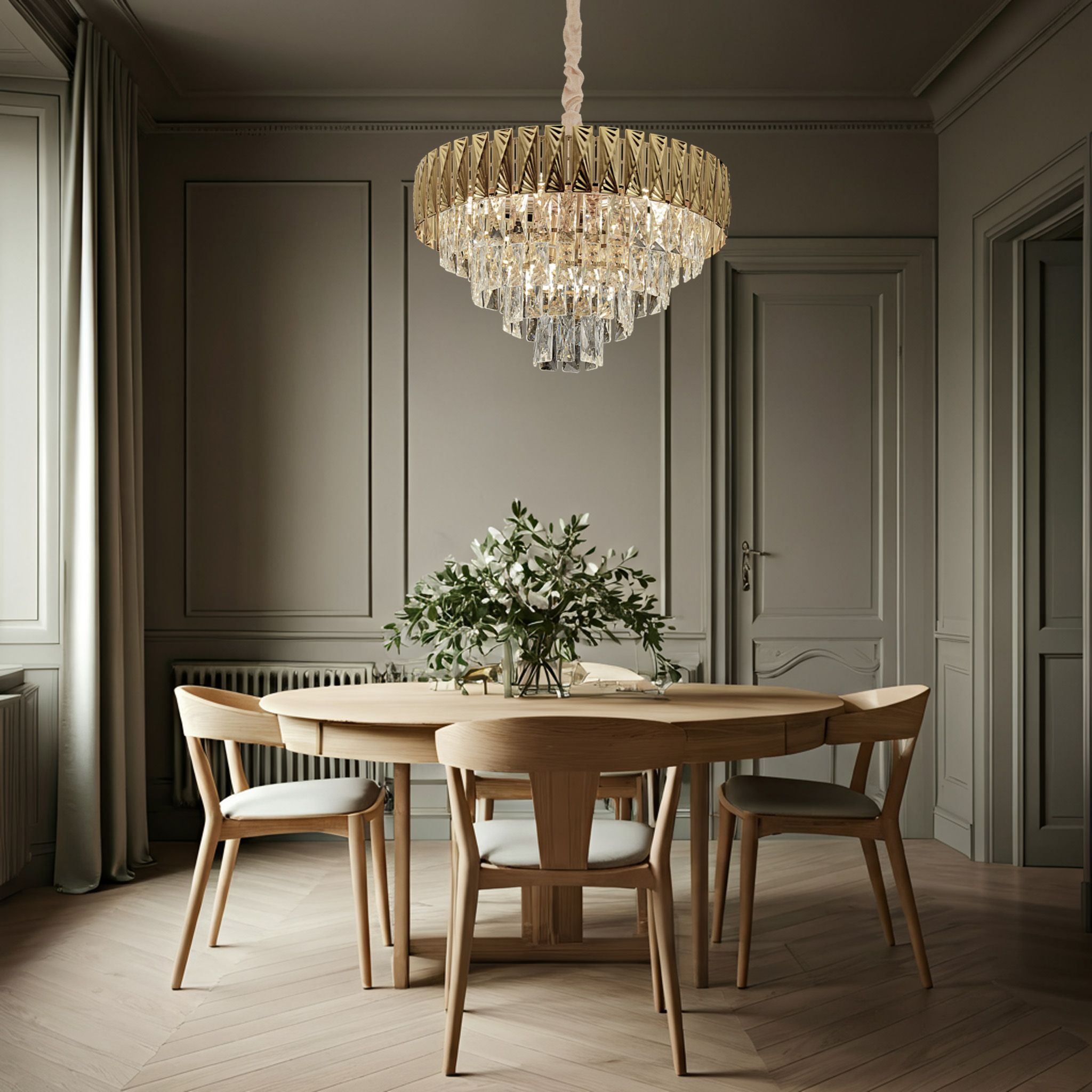Toolight, stropné krištáľové svietidlo 50cm, 7xE14, G059-CP, OSW-06383