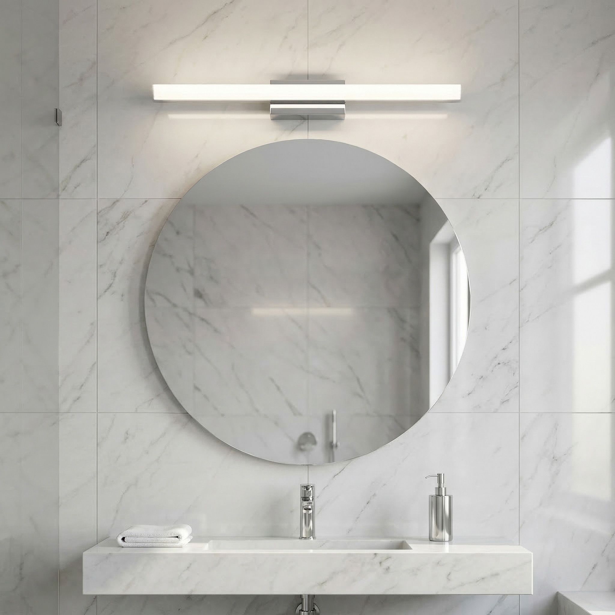 Toolight, LED nástenné svietidlo 60 cm, 9W, 500lm, 4000K, APP1846-1W, chrómová, OSW-66001