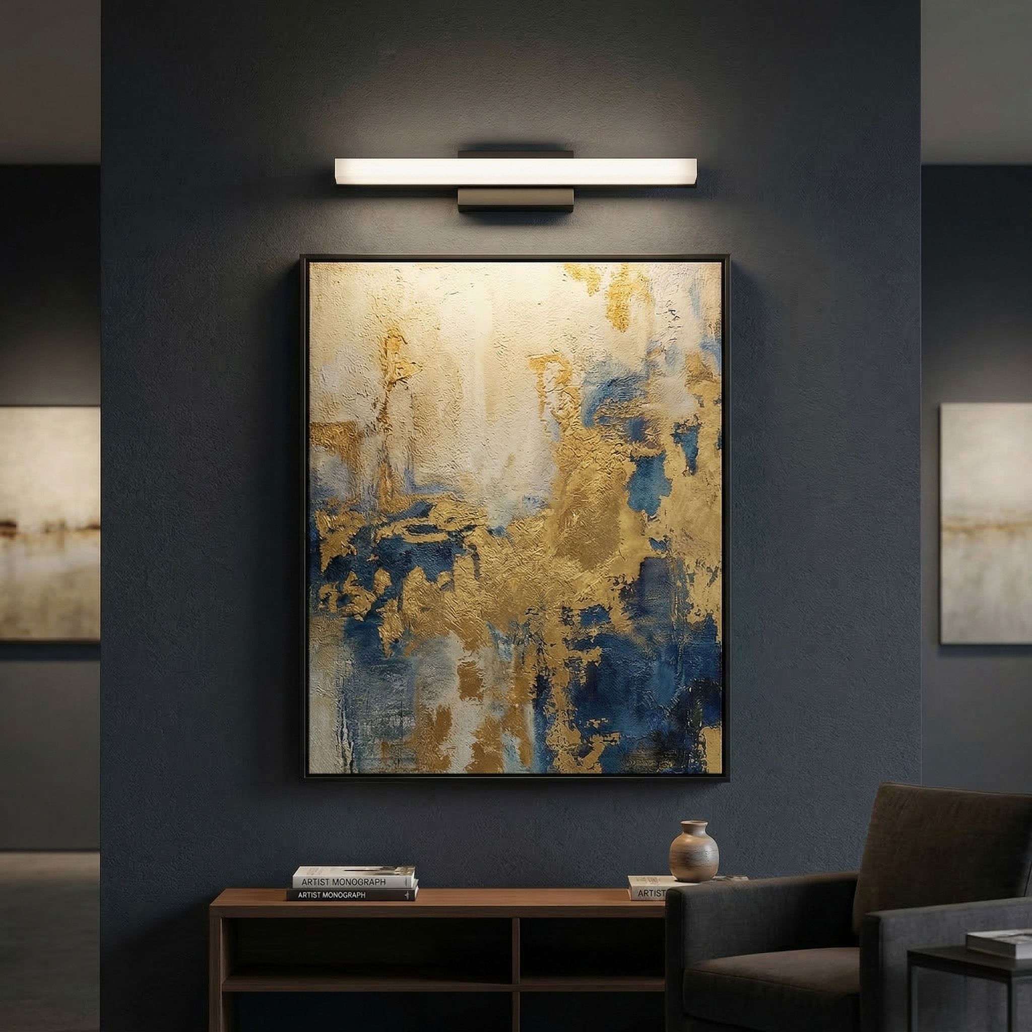 Toolight, LED nástenné svietidlo 40 cm, 6W, 500 lm, 4000K, APP1854-1W, čierna, OSW-66008