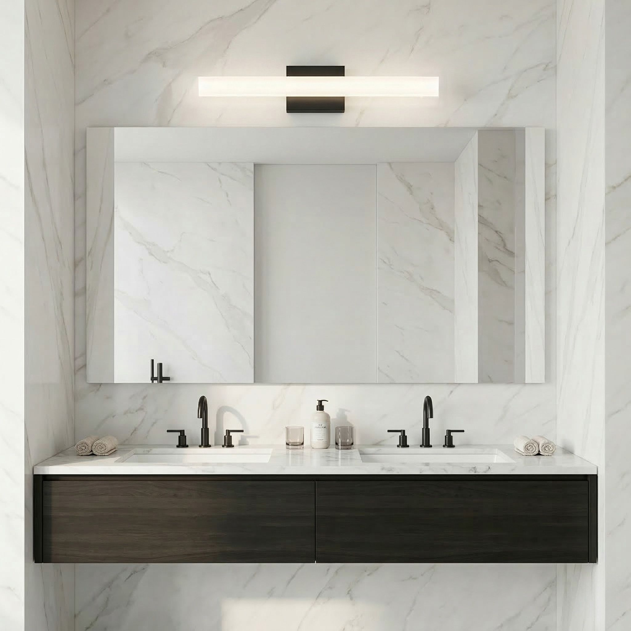 Toolight, LED nástenné svietidlo 40 cm, 6W, 500 lm, 4000K, APP1854-1W, čierna, OSW-66008
