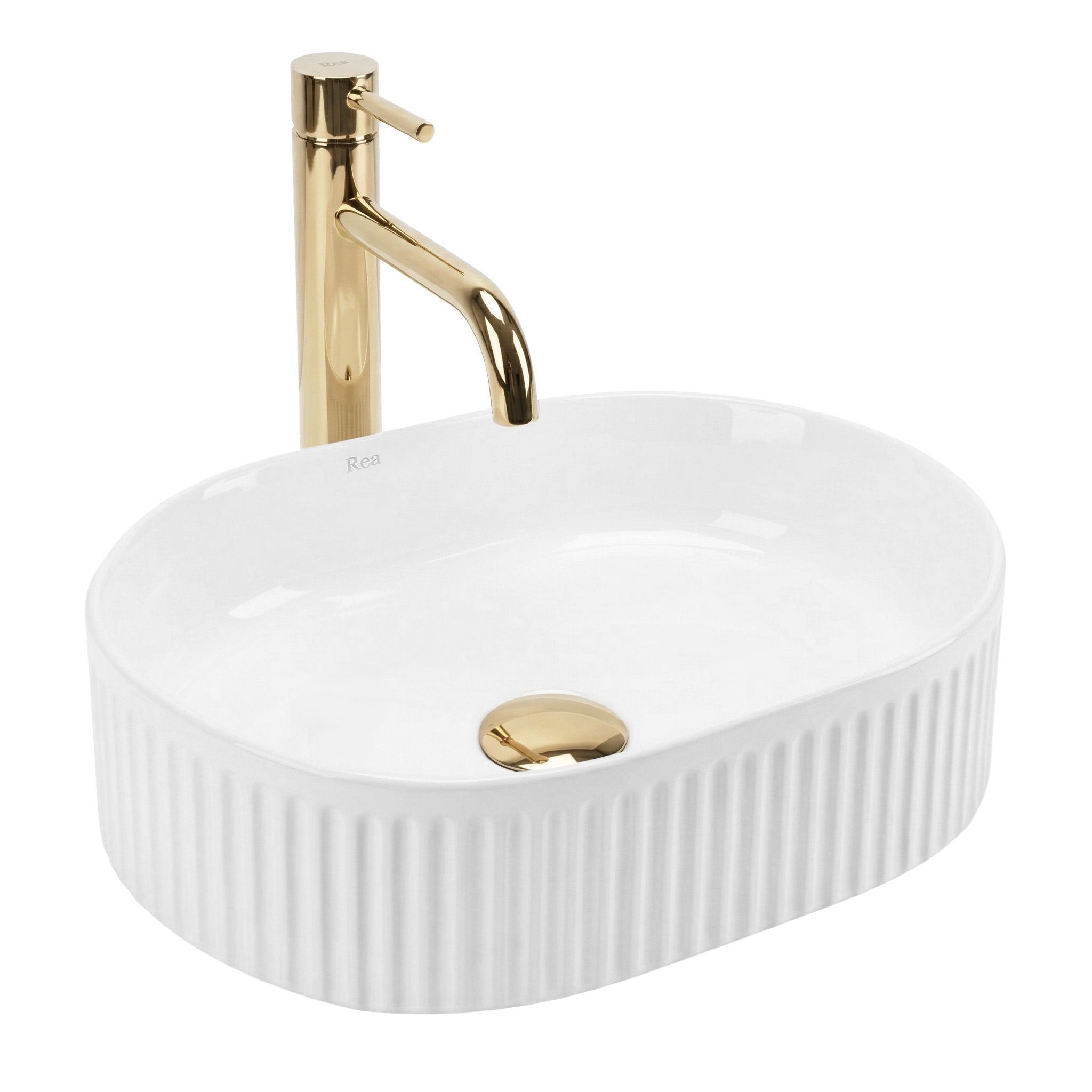 Rea Vanda Mini 40, umývadlo na dosku 400×300×120 mm, biela lesklá, REA-U3536