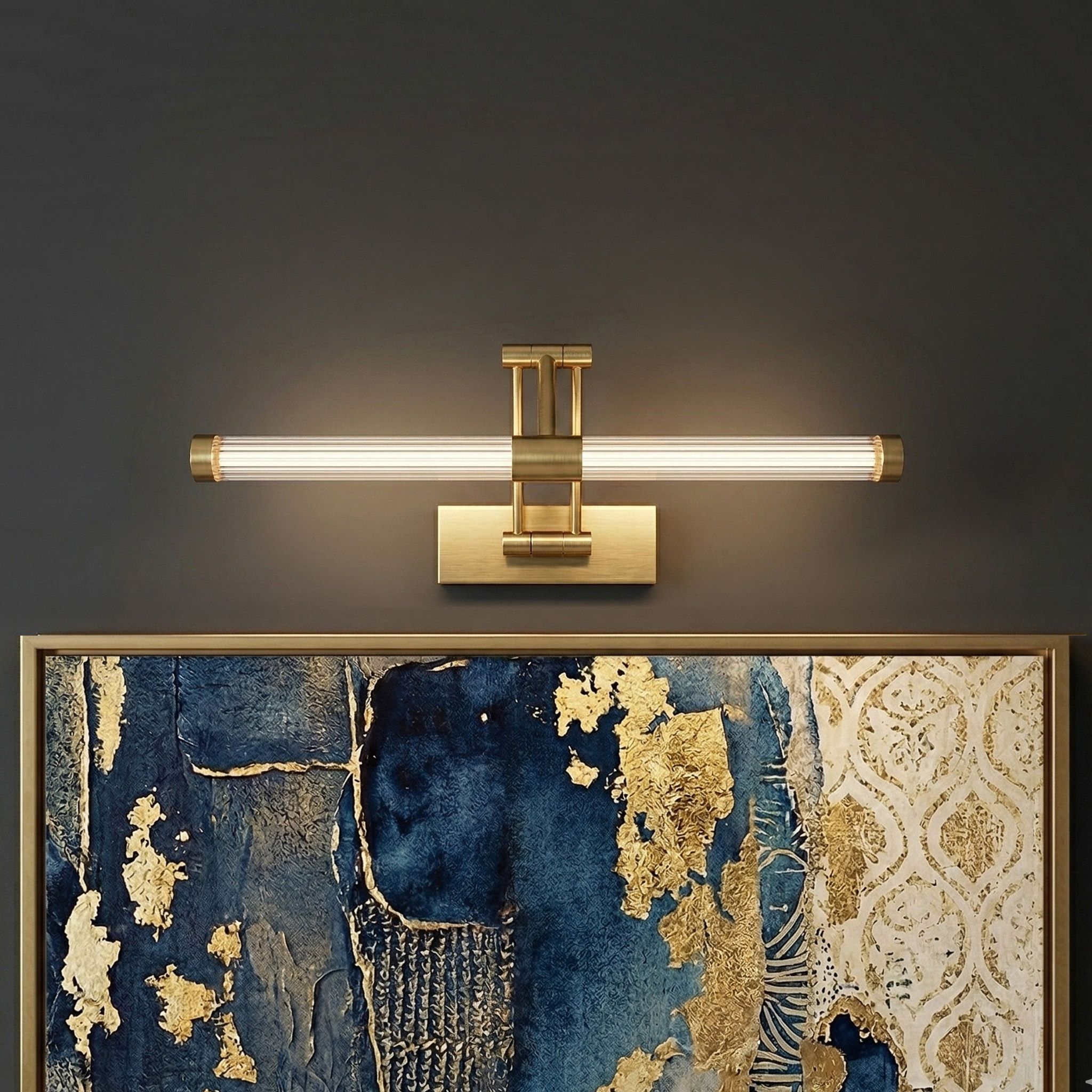 Toolight, LED nástenné svietidlo 40cm, 9W, 4000K, 1000lm, APP1899-1W, zlatá matná, OSW-66054