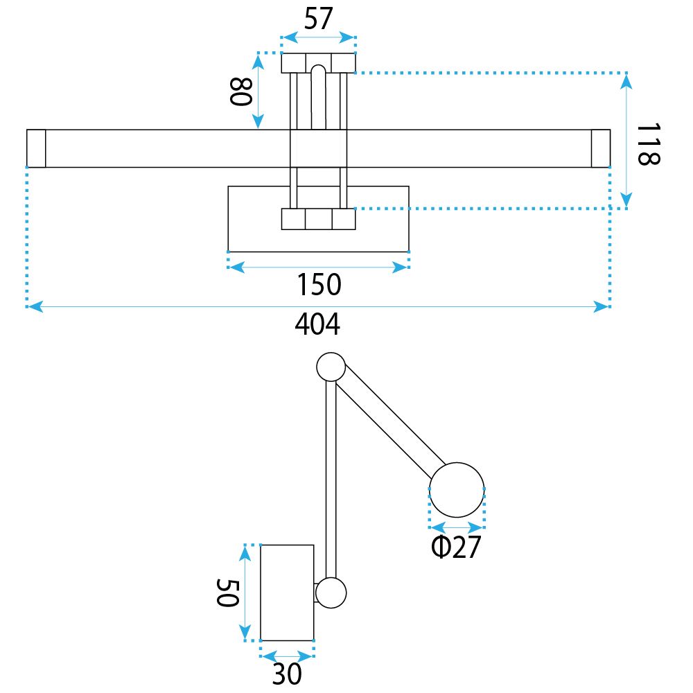 Toolight, LED nástenné svietidlo 40cm, 9W, 4000K, 1000lm, APP1899-1W, zlatá matná, OSW-66054