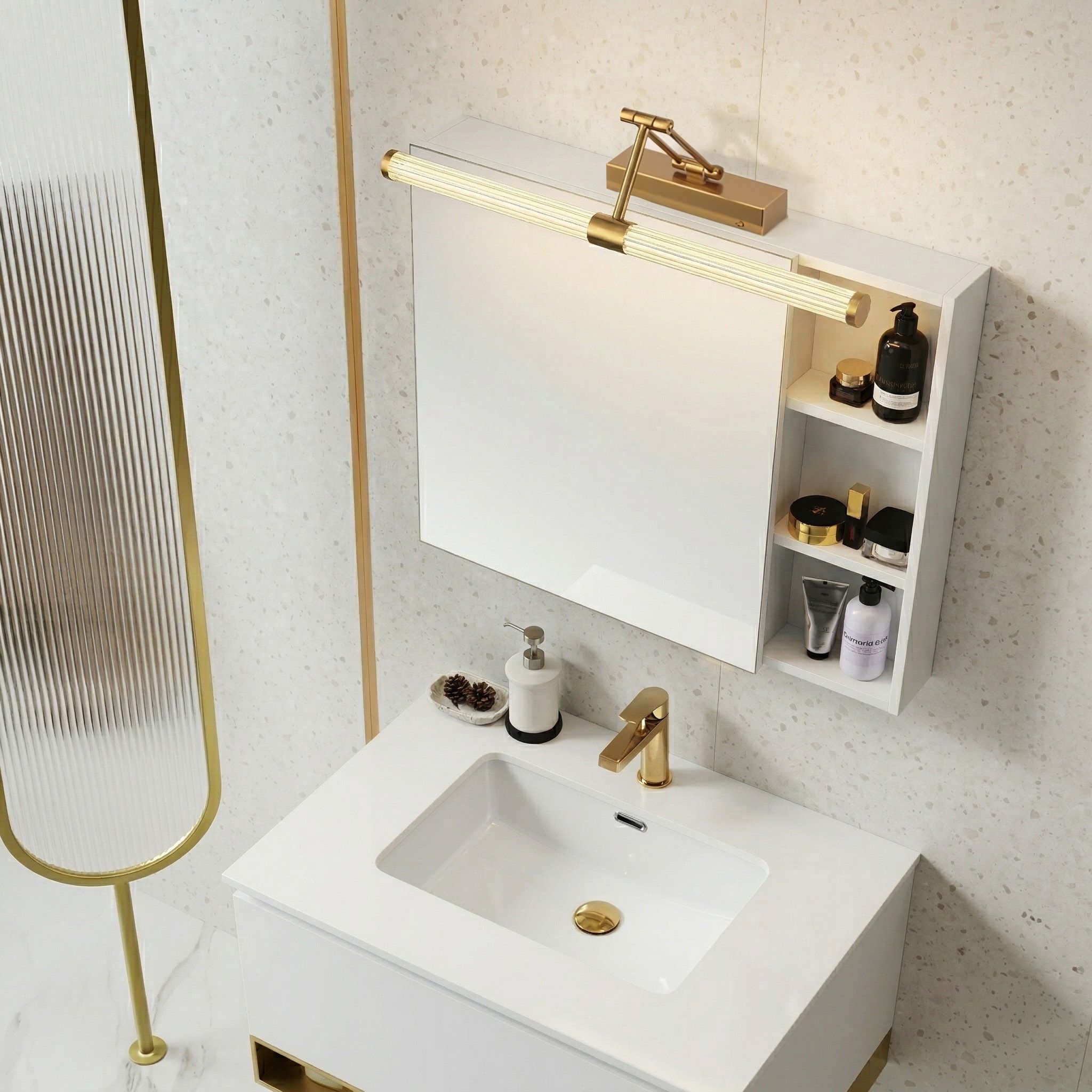Toolight, LED nástenné svietidlo 60cm, 13W, 4000K, 1000lm, APP1900-1W, zlatá matná, OSW-66055
