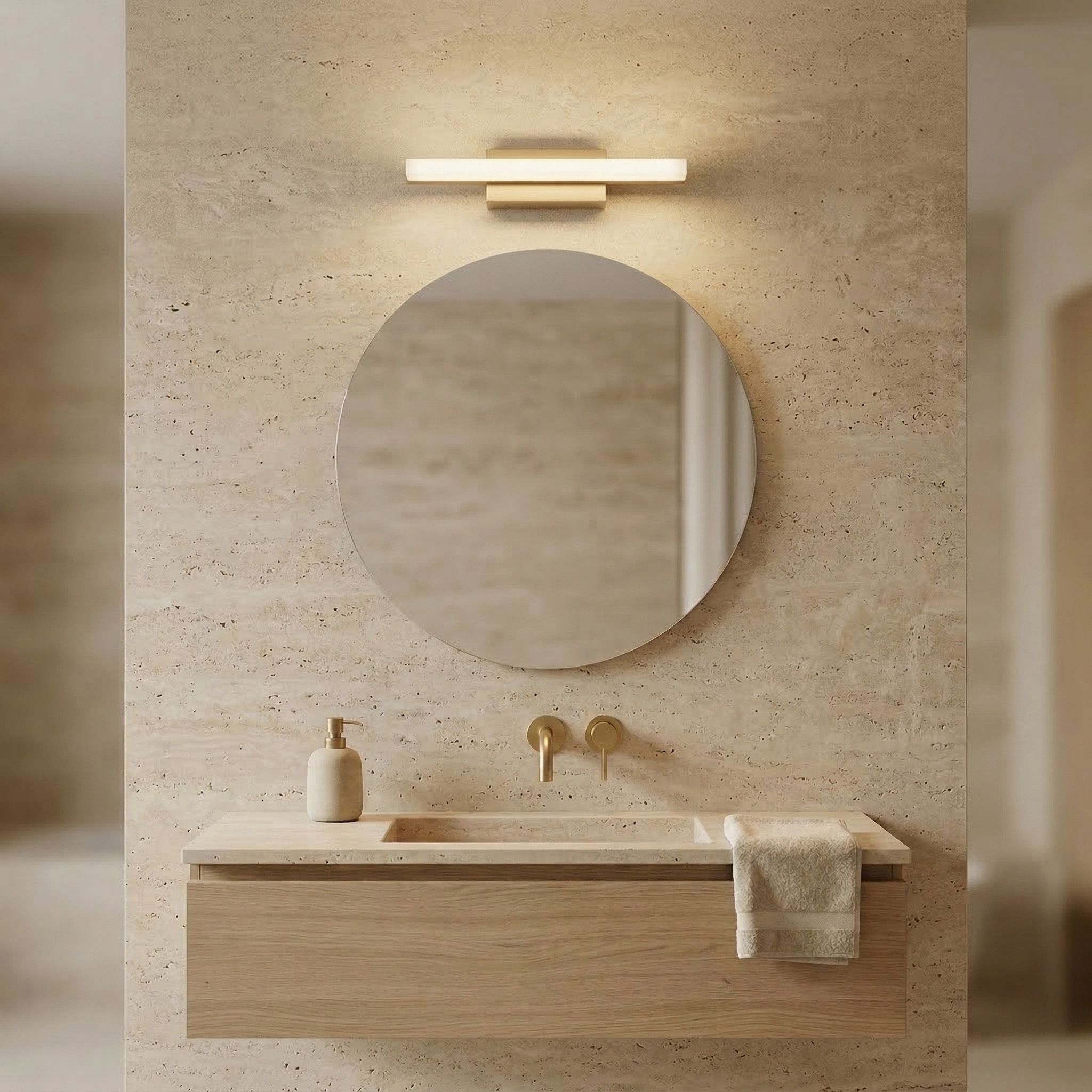 Toolight, LED nástenné svietidlo 42cm, 6W, 4000K, 500lm, APP1851-1W, zlatá matná, OSW-66005