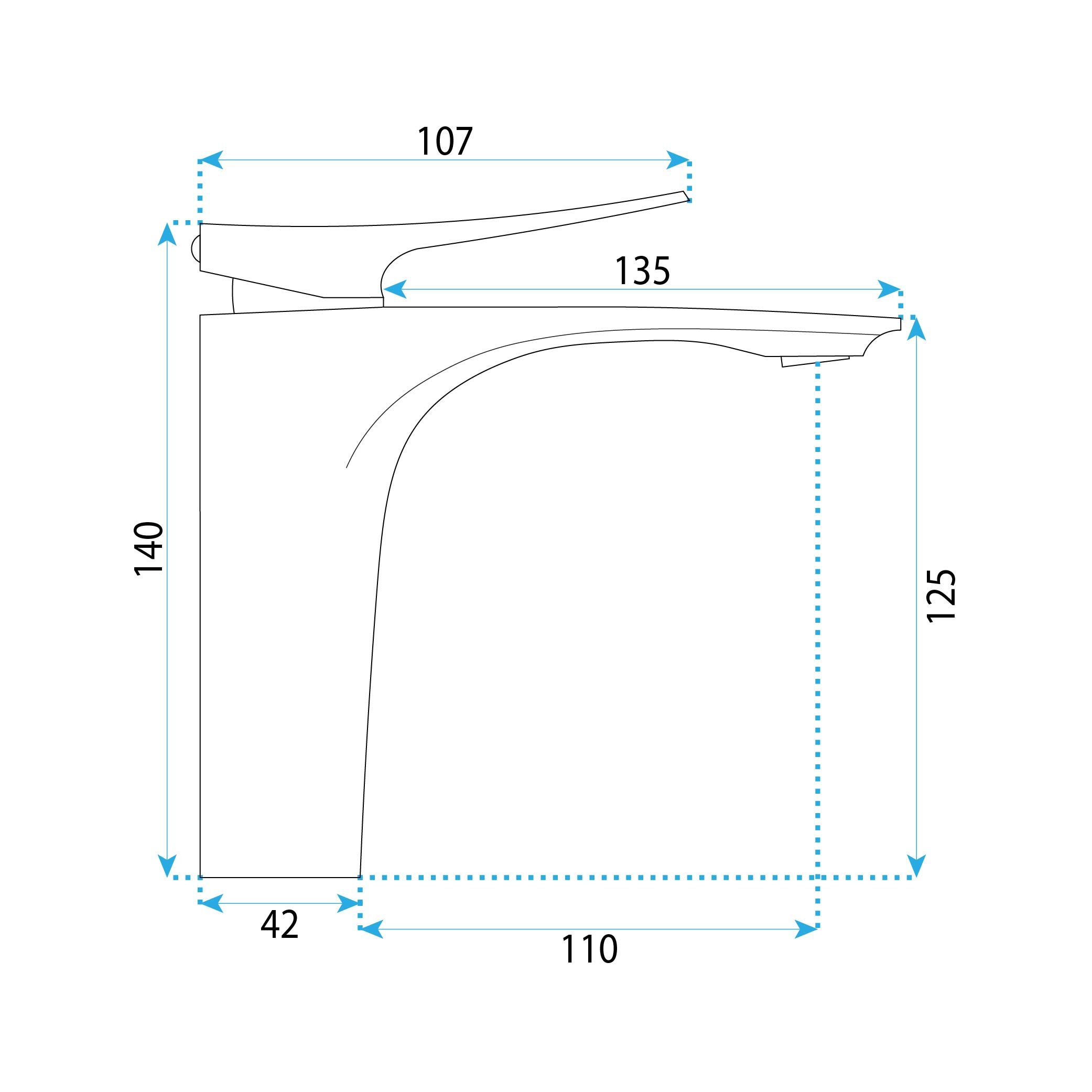 Rea Vision Premium, umývadlová batéria h-140, zlatá lesklá, REA-B6341