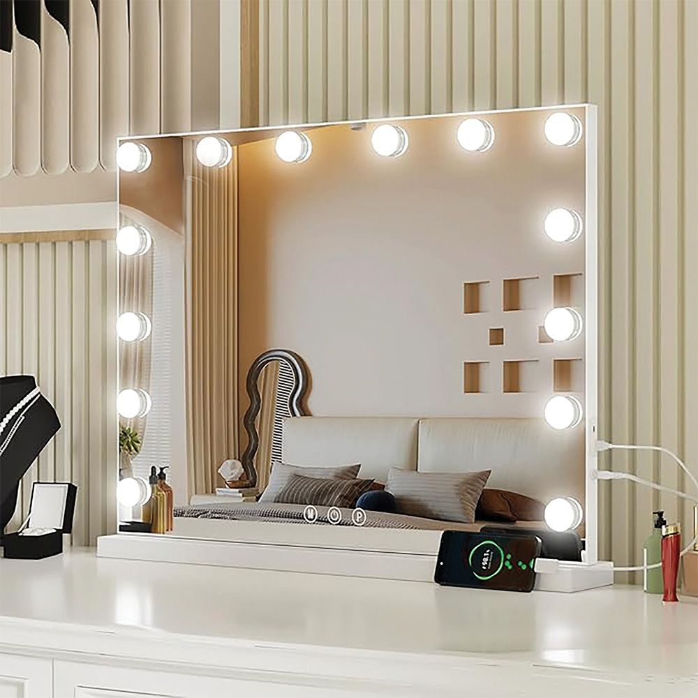 Rea Hollywood, LED zrkadlo, 58x45 cm, biela, HOM-12010
