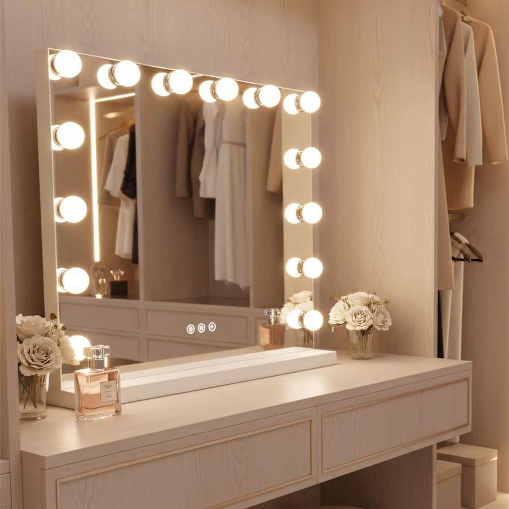 Rea Hollywood, LED zrkadlo, 58x45 cm, biela, HOM-12010