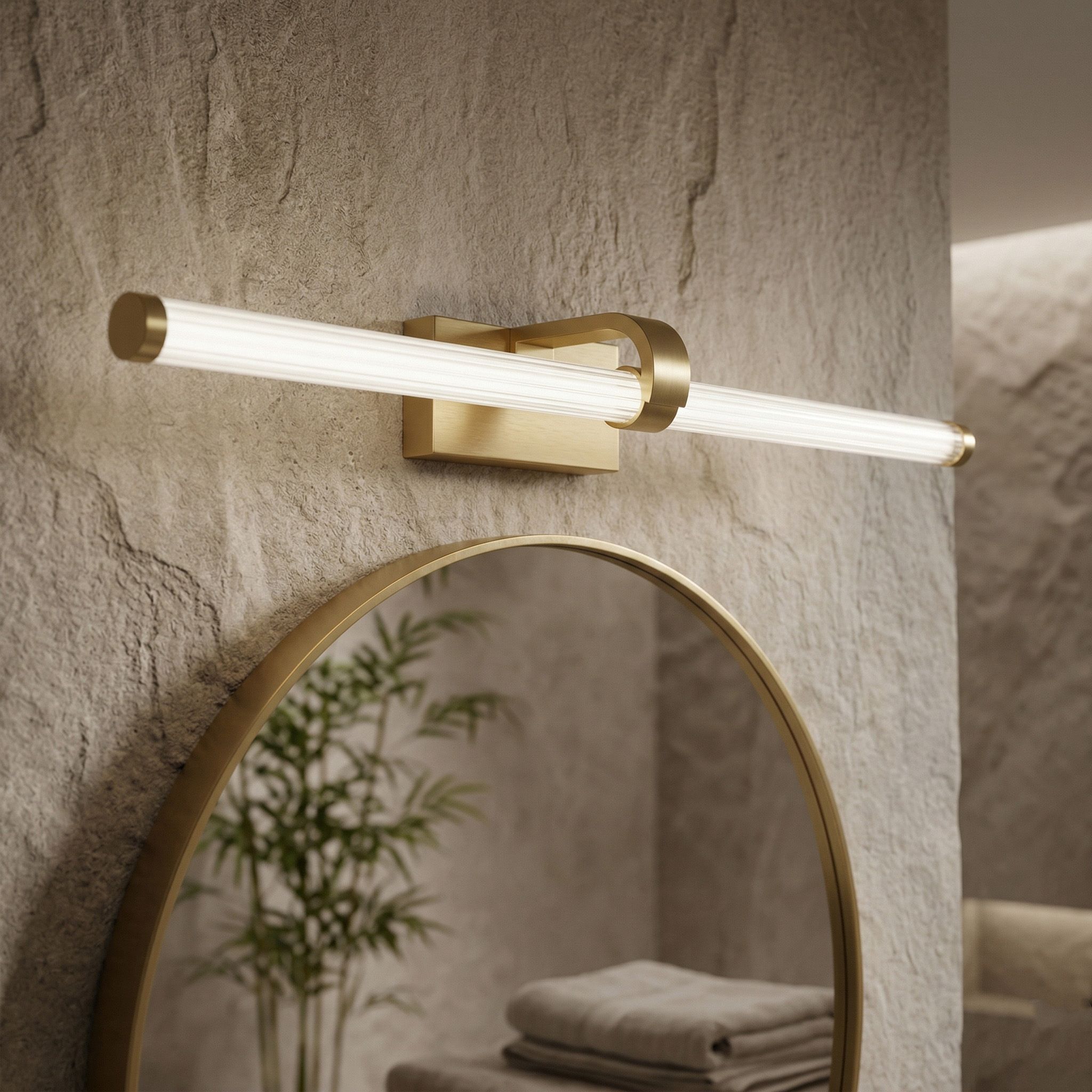 Toolight, LED nástenné svietidlo 60cm, 13W, 4000K, 1000lm, APP1886-1W, zlatá matná, OSW-66041