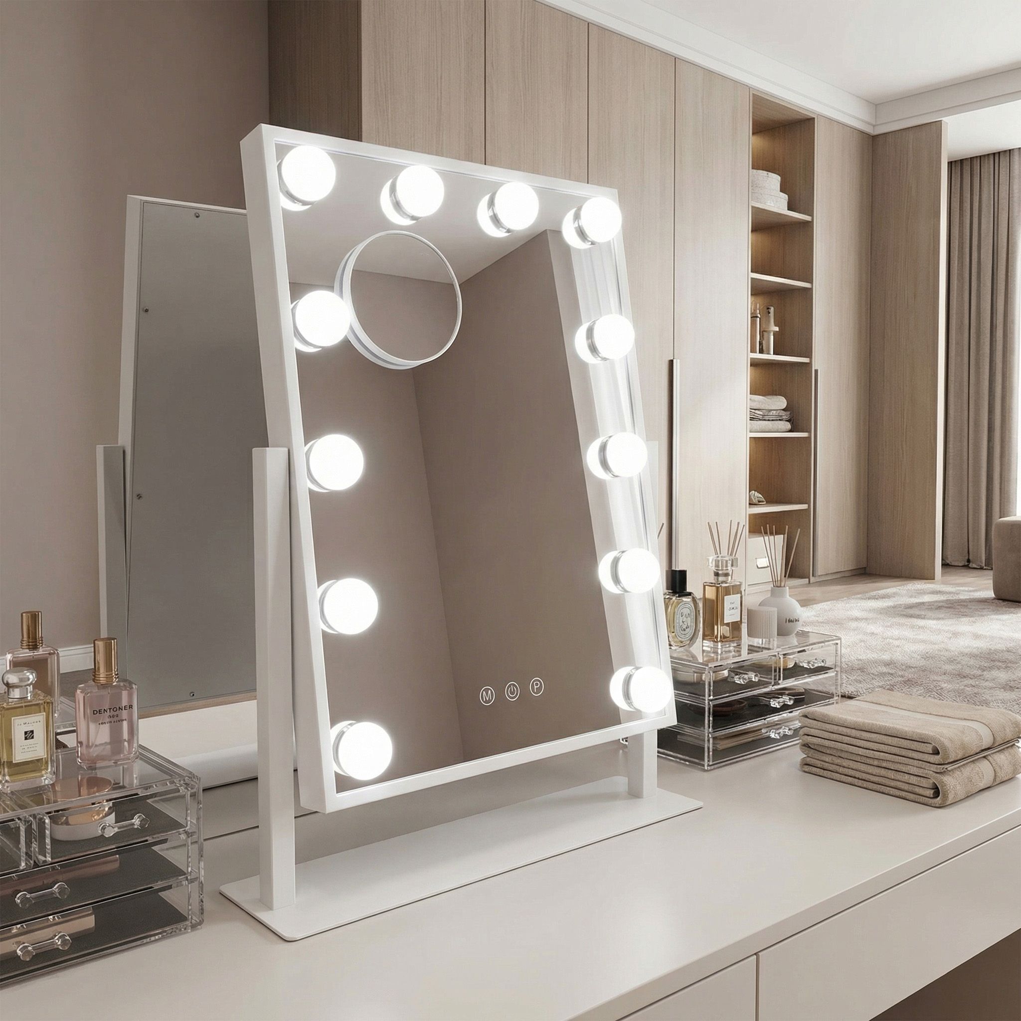 Rea Hollywood, LED zrkadlo, 30x40, biela, HOM-12023