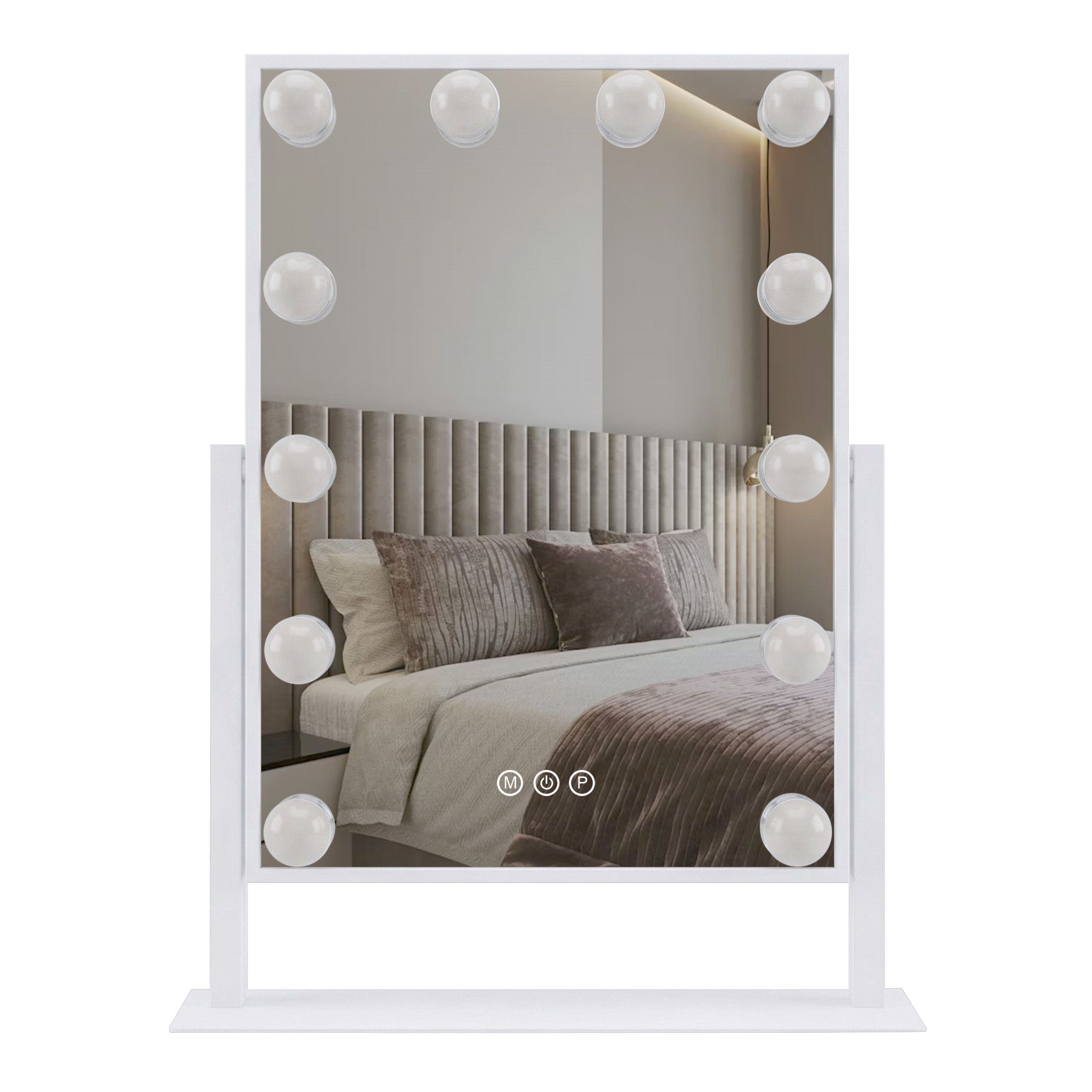 Rea Hollywood, LED zrkadlo, 30x40, biela, HOM-12023