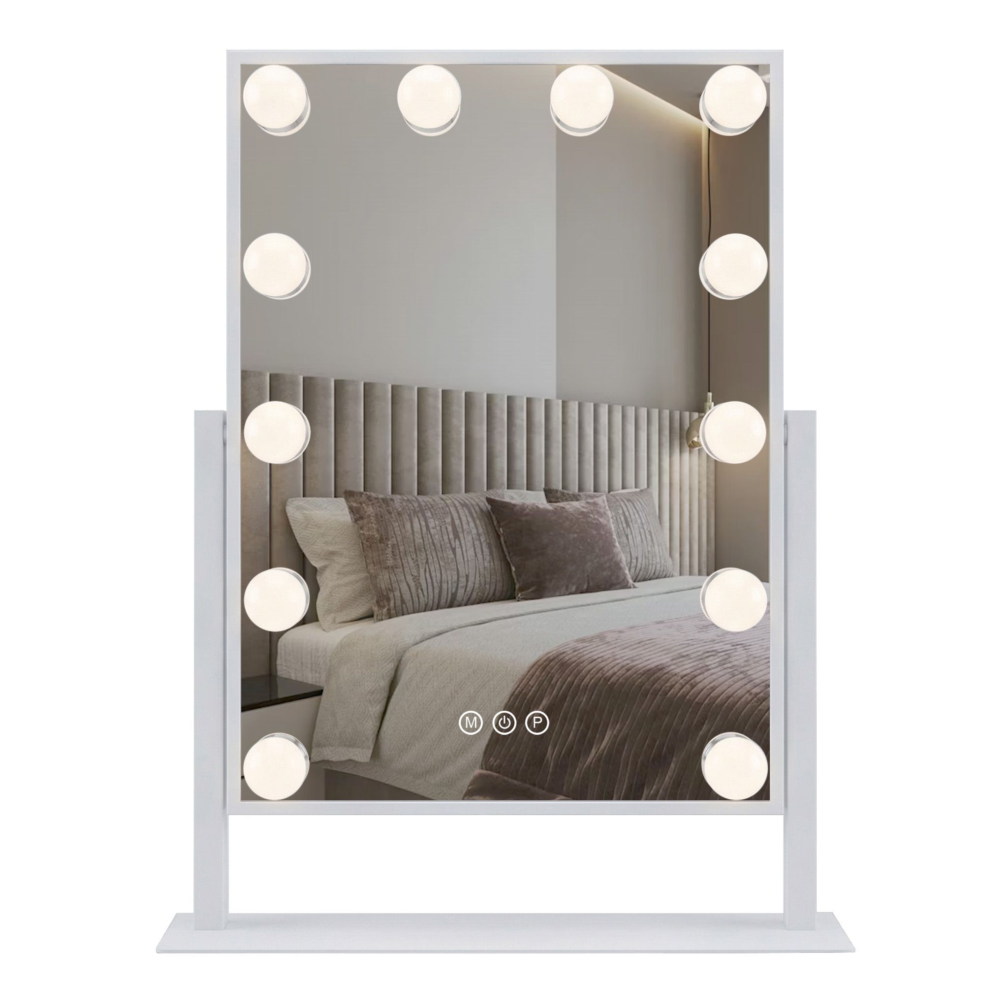 Rea Hollywood, LED zrkadlo, 30x40, biela, HOM-12023