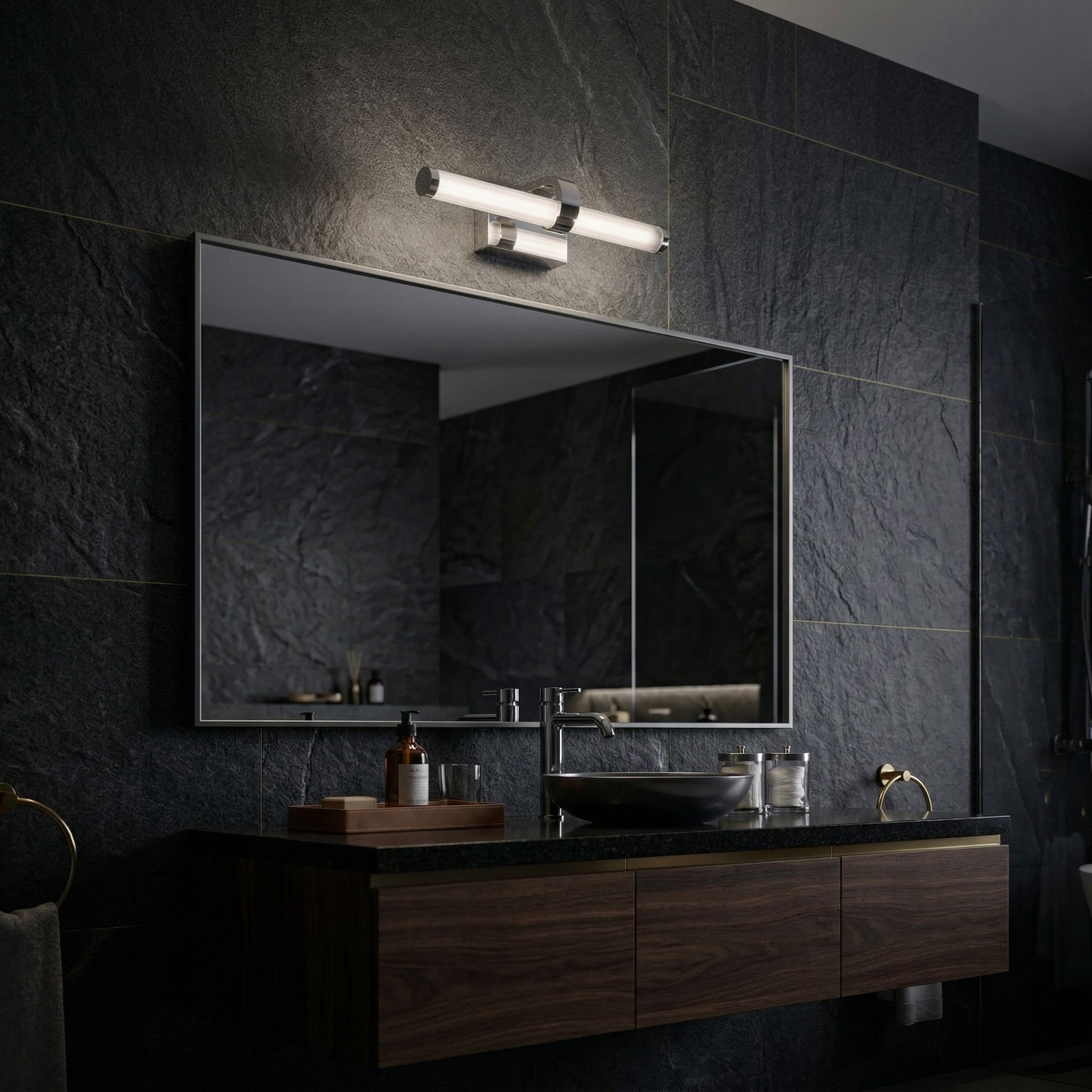 Toolight, Kúpeľňové nástenné LED svietidlo APP1881-1W 40cm CHROME, OSW-66036