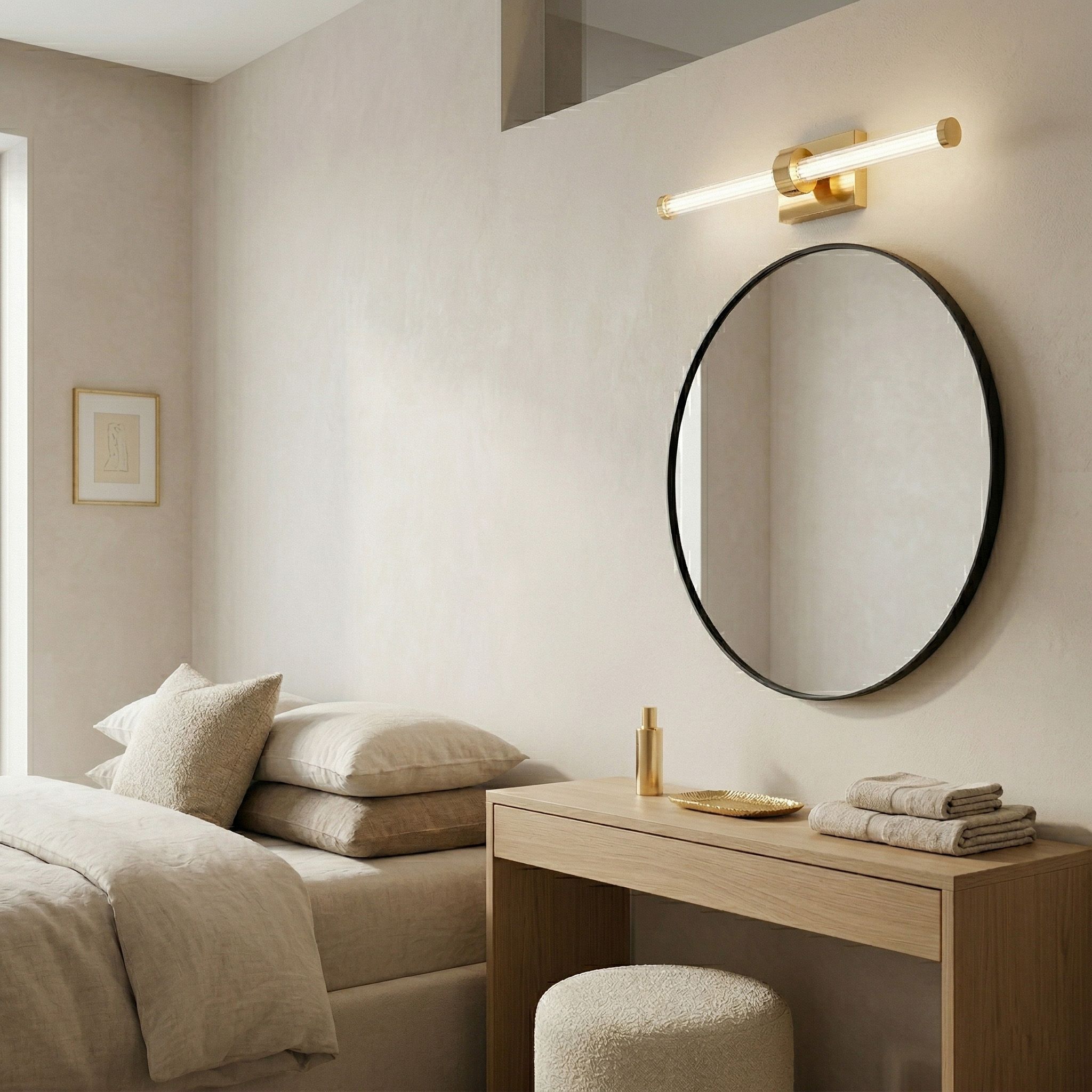Toolight, LED nástenné svietidlo 40cm, 9W, 4000K, 1000lm, APP1883-1W, zlatá lesklá, OSW-66038