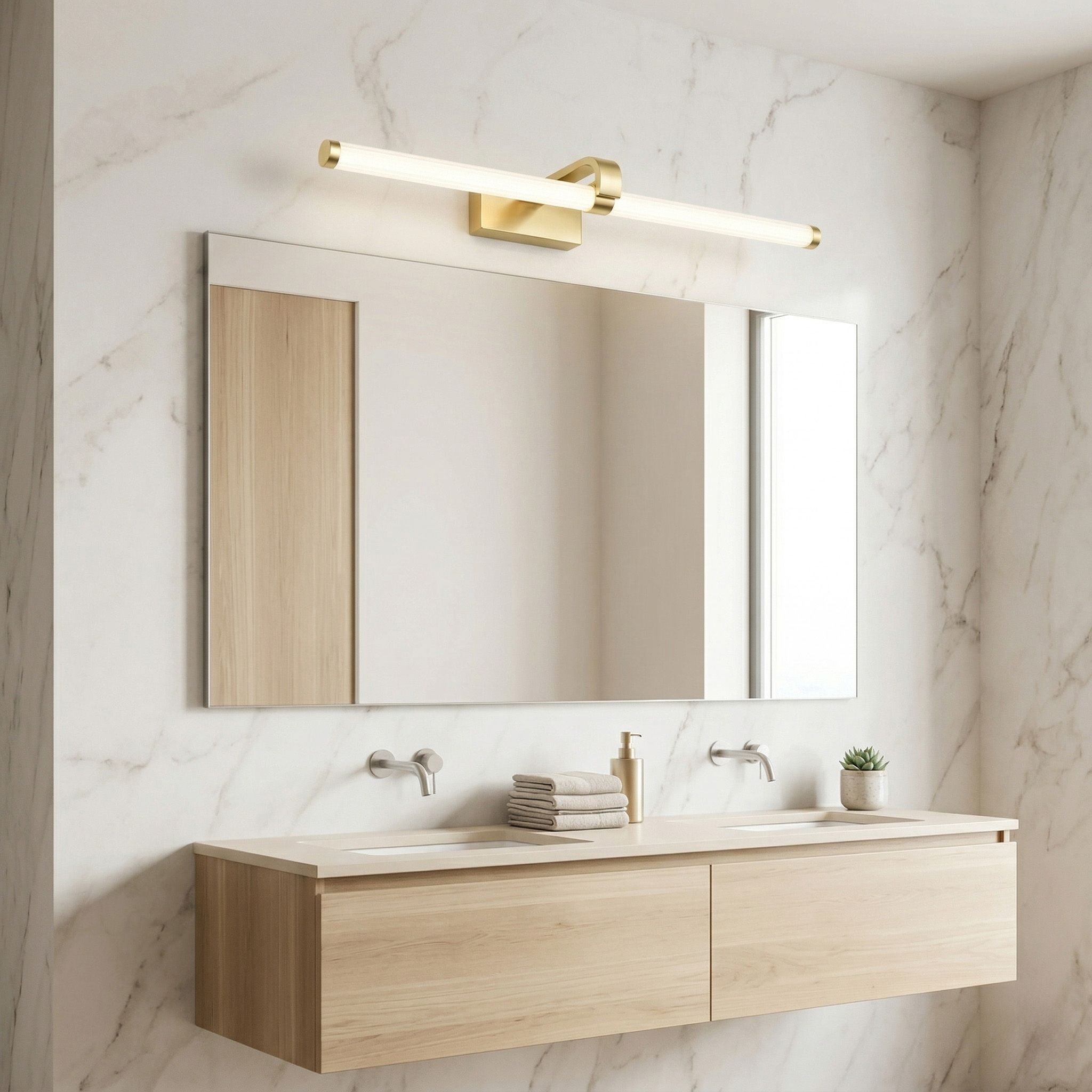 Toolight, LED nástenné svietidlo 60cm, 13W, 4000K, 1000lm, APP1884-1W, zlatá lesklá, OSW-66039