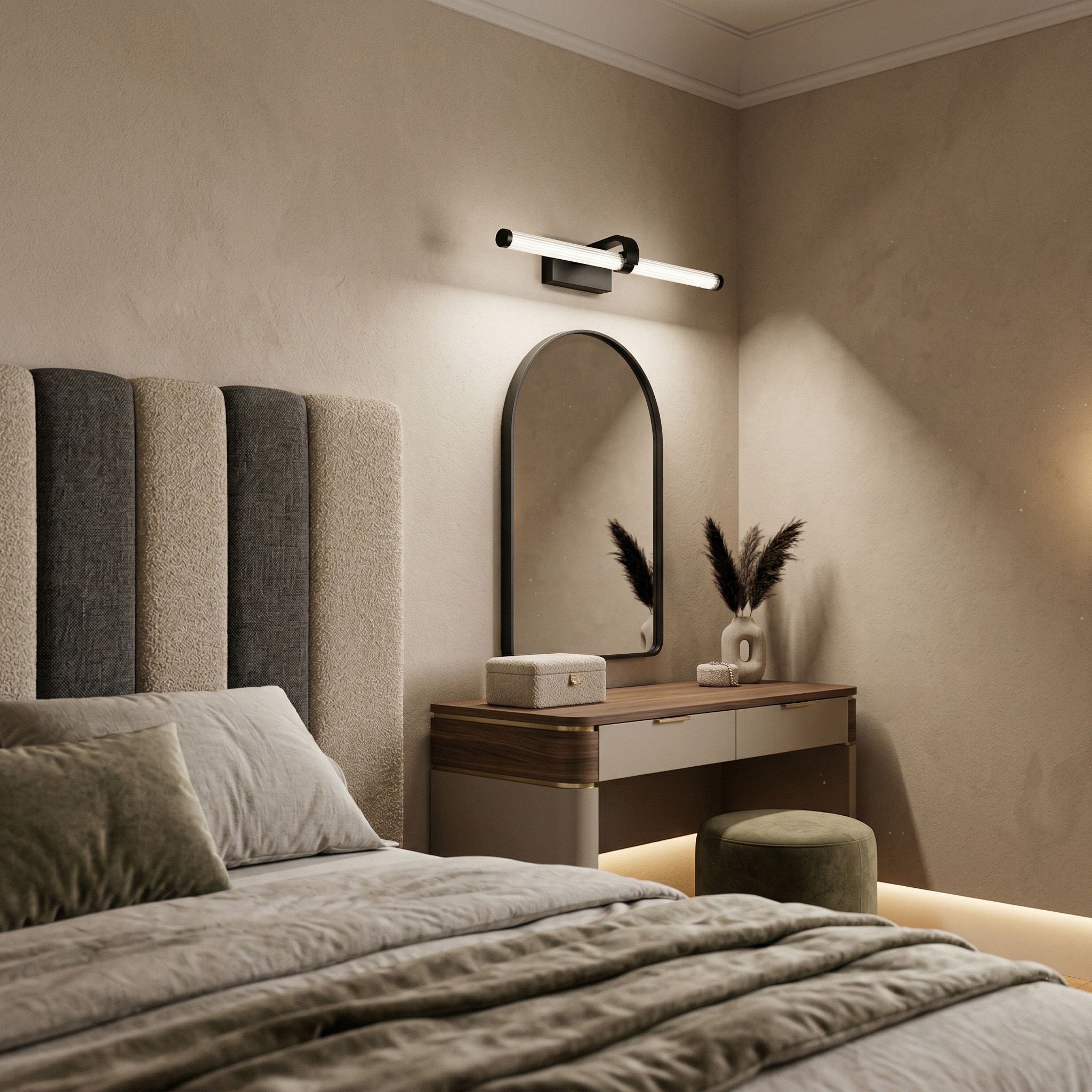 Toolight, LED nástenné svietidlo 40cm, 9W, 4000K, 1000lm, APP1887-1W, čierna matná, OSW-66042