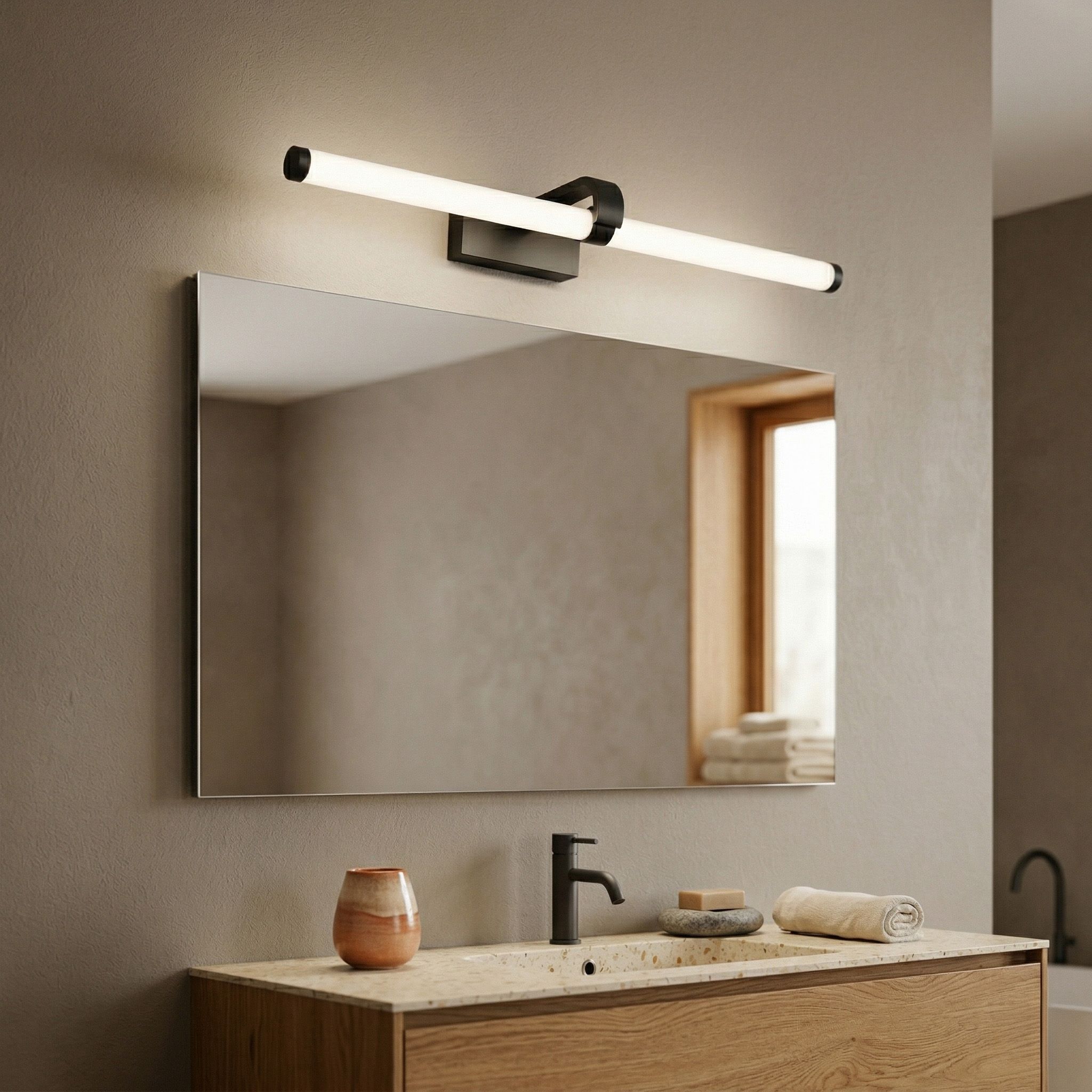 Toolight, LED nástenné svietidlo 60cm, 13W, 4000K, 1000lm, APP1888-1W, čierna matná, OSW-66043