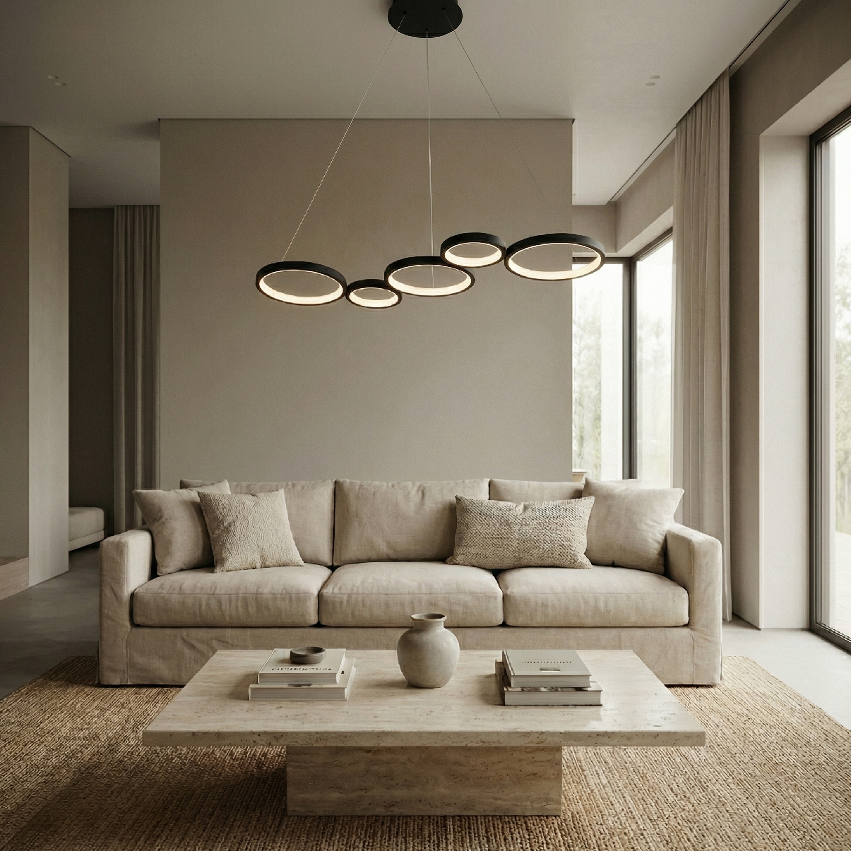 Toolight, LED stropné svietidlo 85cm, 35W, 4000K, 2000lm, APP1923-CP, čierna, OSW-66065