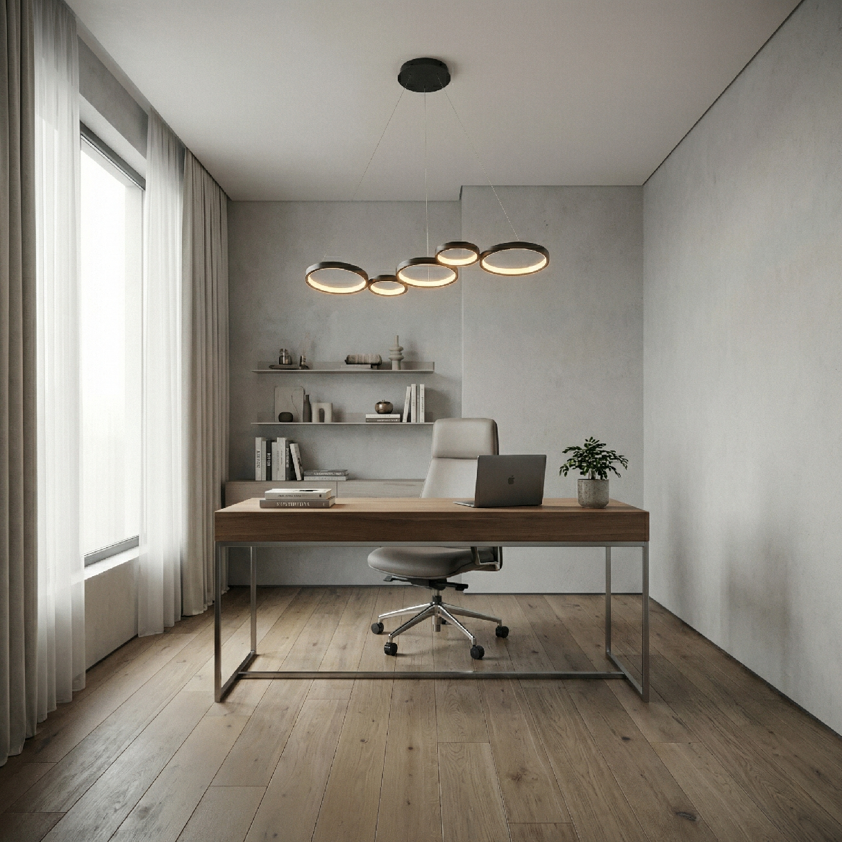 Toolight, LED stropné svietidlo 85cm, 35W, 4000K, 2000lm, APP1923-CP, čierna, OSW-66065