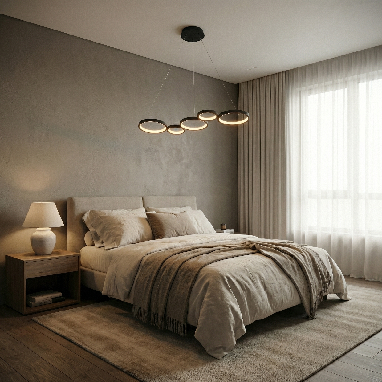 Toolight, LED stropné svietidlo 85cm, 35W, 4000K, 2000lm, APP1923-CP, čierna, OSW-66065