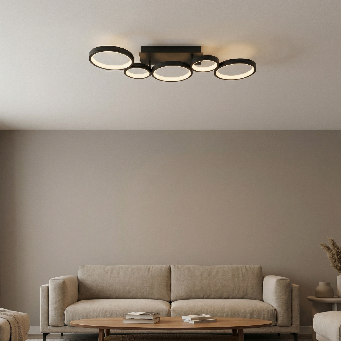 Toolight, LED stropné svietidlo, 35W, 4000K, 2000lm, APP1913-C, čierna, OSW-66060