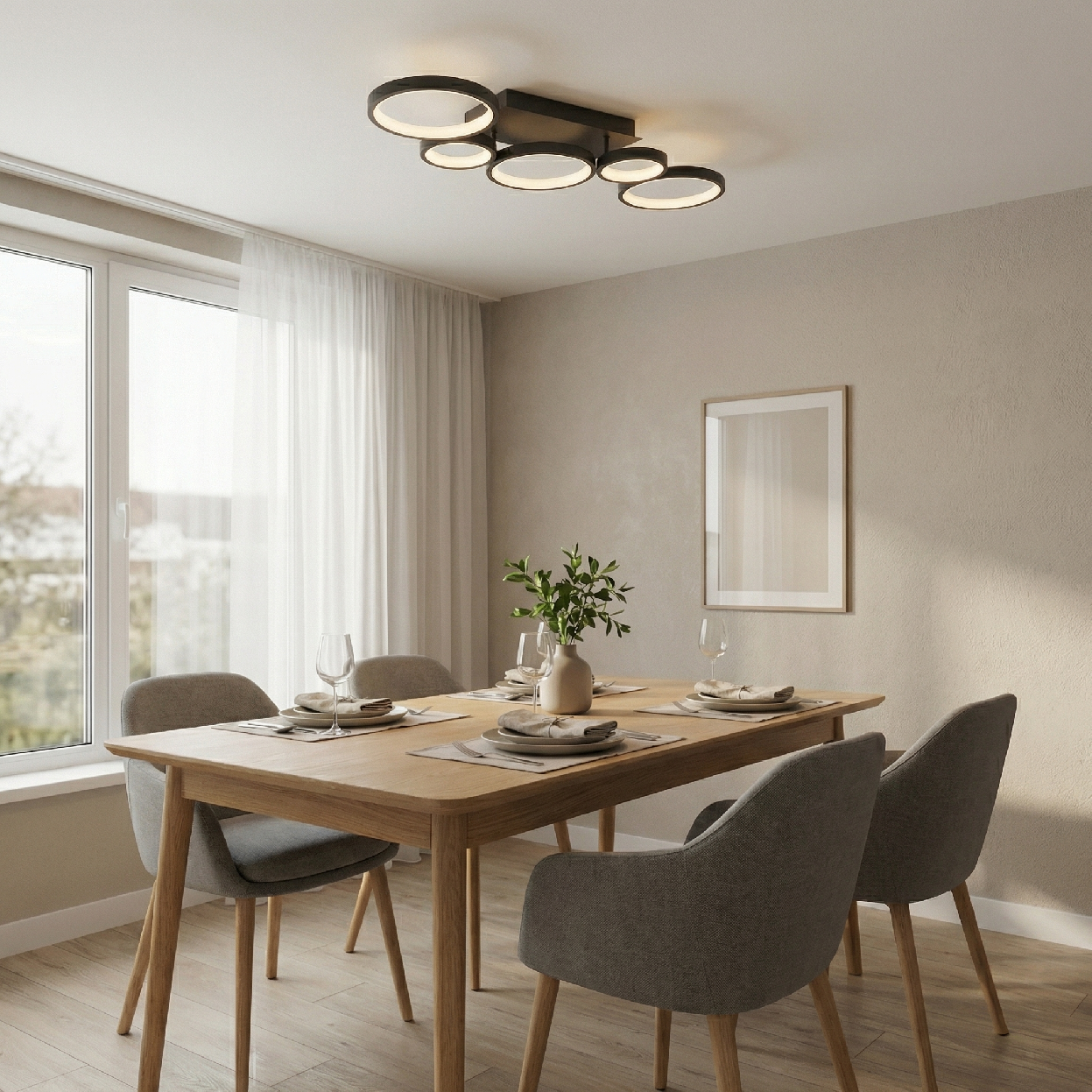 Toolight, LED stropné svietidlo, 35W, 4000K, 2000lm, APP1913-C, čierna, OSW-66060