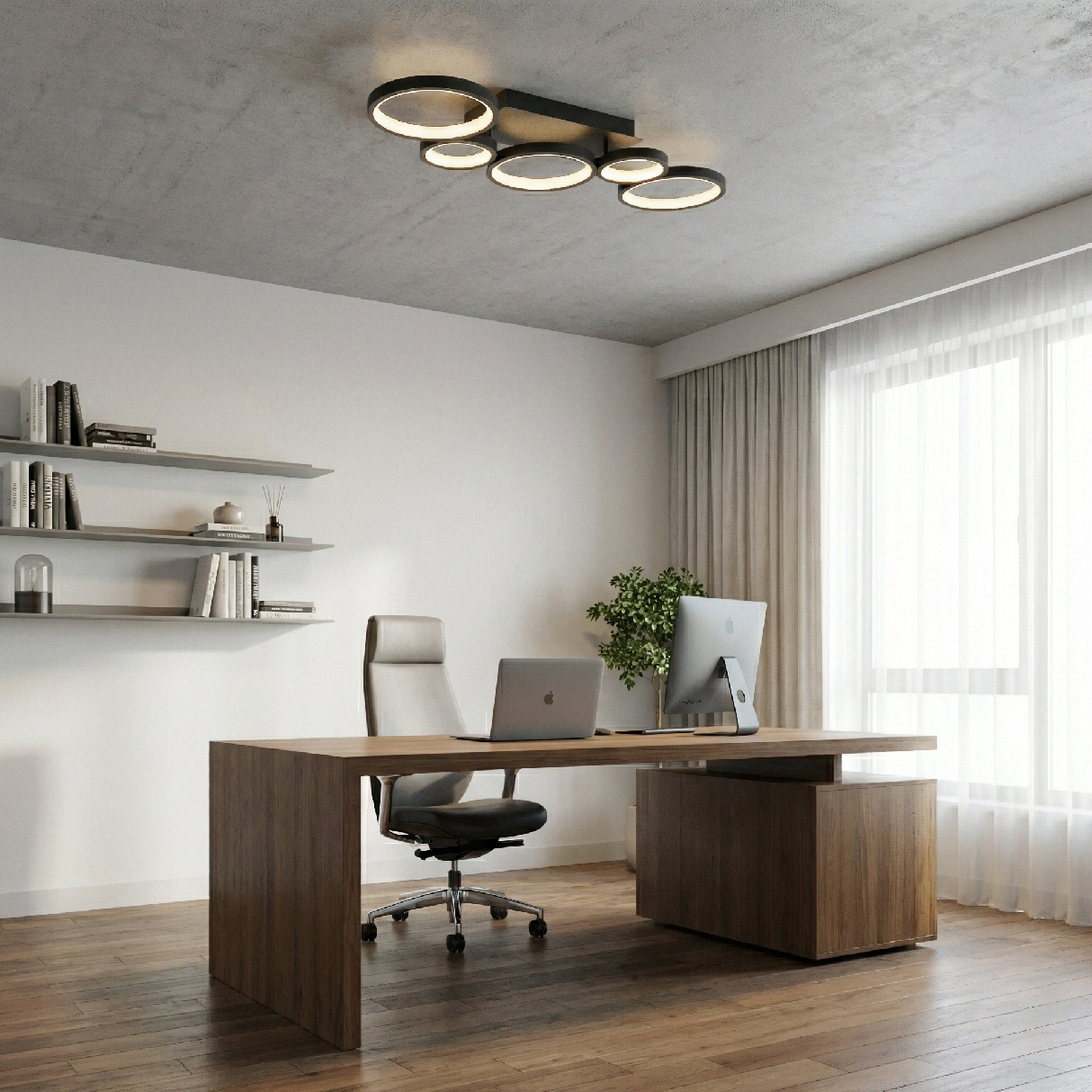 Toolight, LED stropné svietidlo, 35W, 4000K, 2000lm, APP1913-C, čierna, OSW-66060