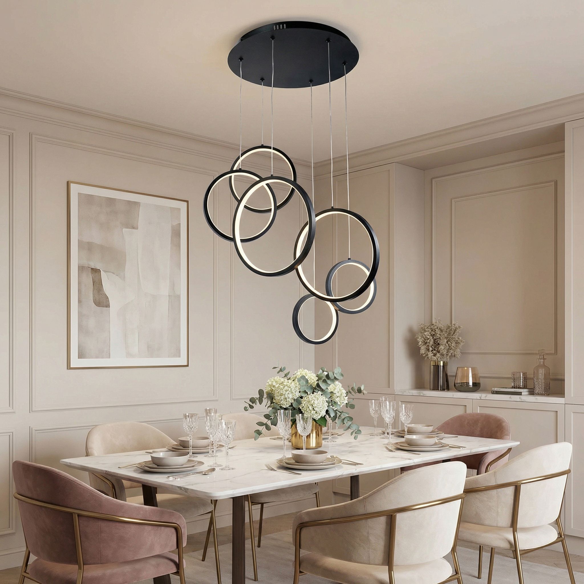Toolight, LED závesné svietidlo, 48W, 4000K, 2500lm, APP1921-CP, čierna, OSW-66064