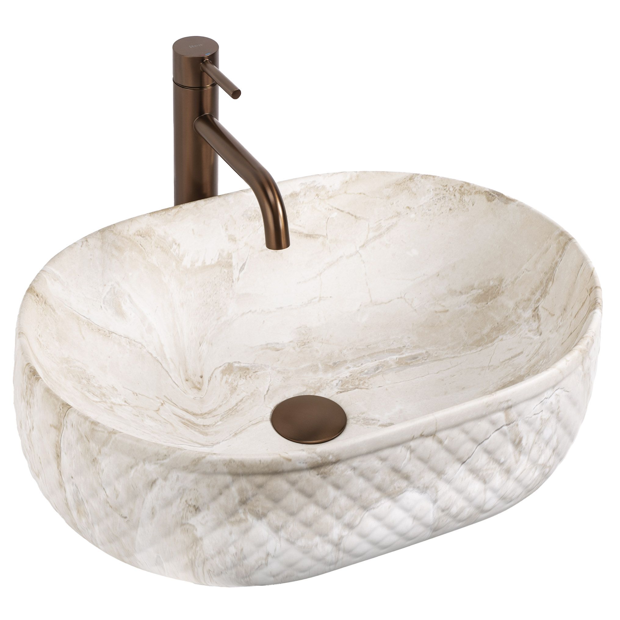 Rea Oktawia Kallisto, umývadlo na dosku 500x355x130 mm, imitácia kameňa, REA-U3528