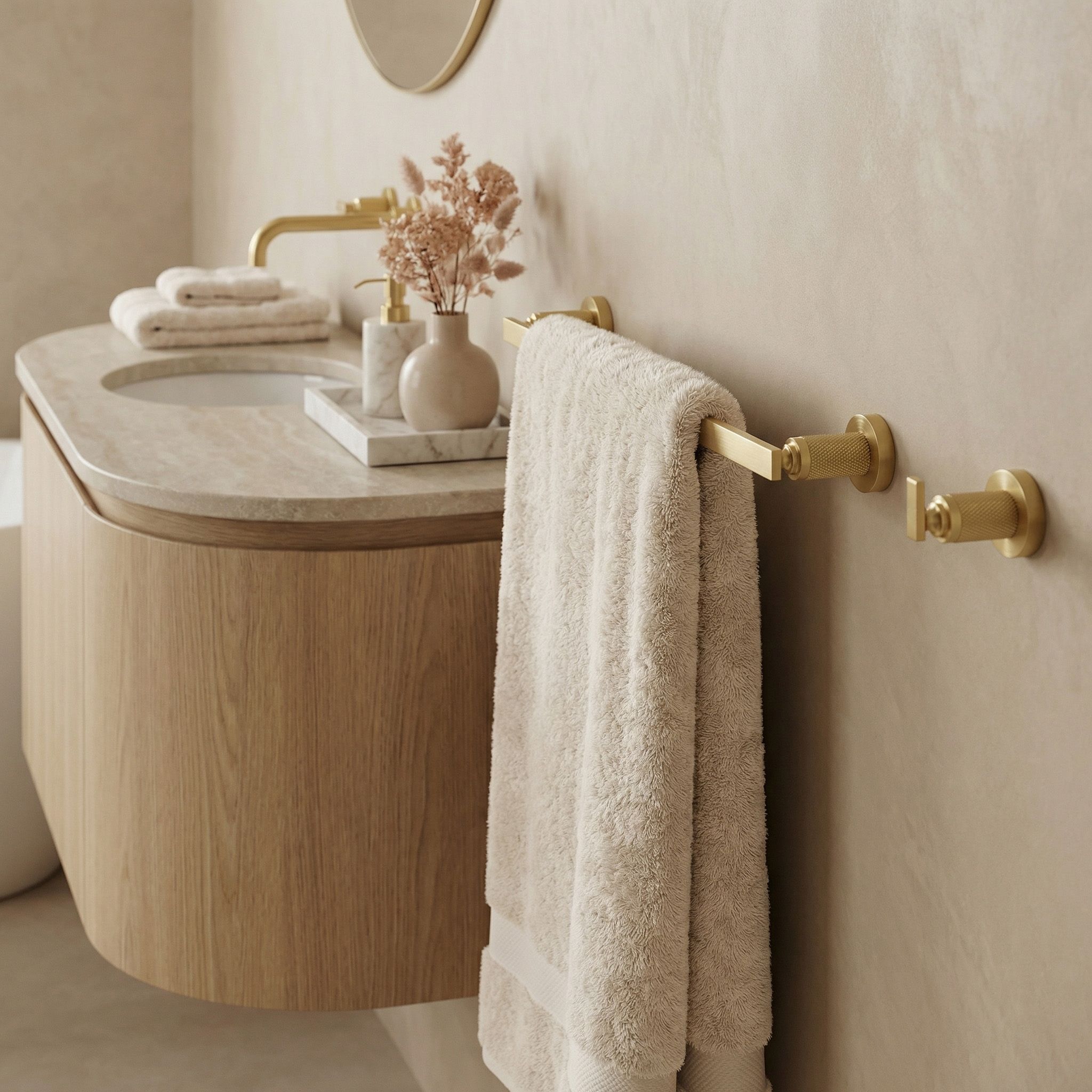 Rea Rivo, suport pentru prosoape de baie 60 cm, 81301, auriu mat, REA-98057