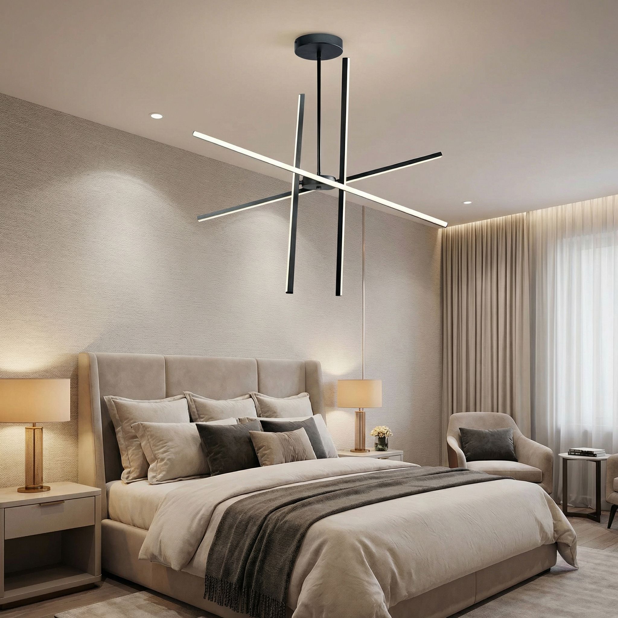 Toolight, LED stropné svietidlo, 40W, 4000K, 2000lm, APP1929-CP, čierna, OSW-66068