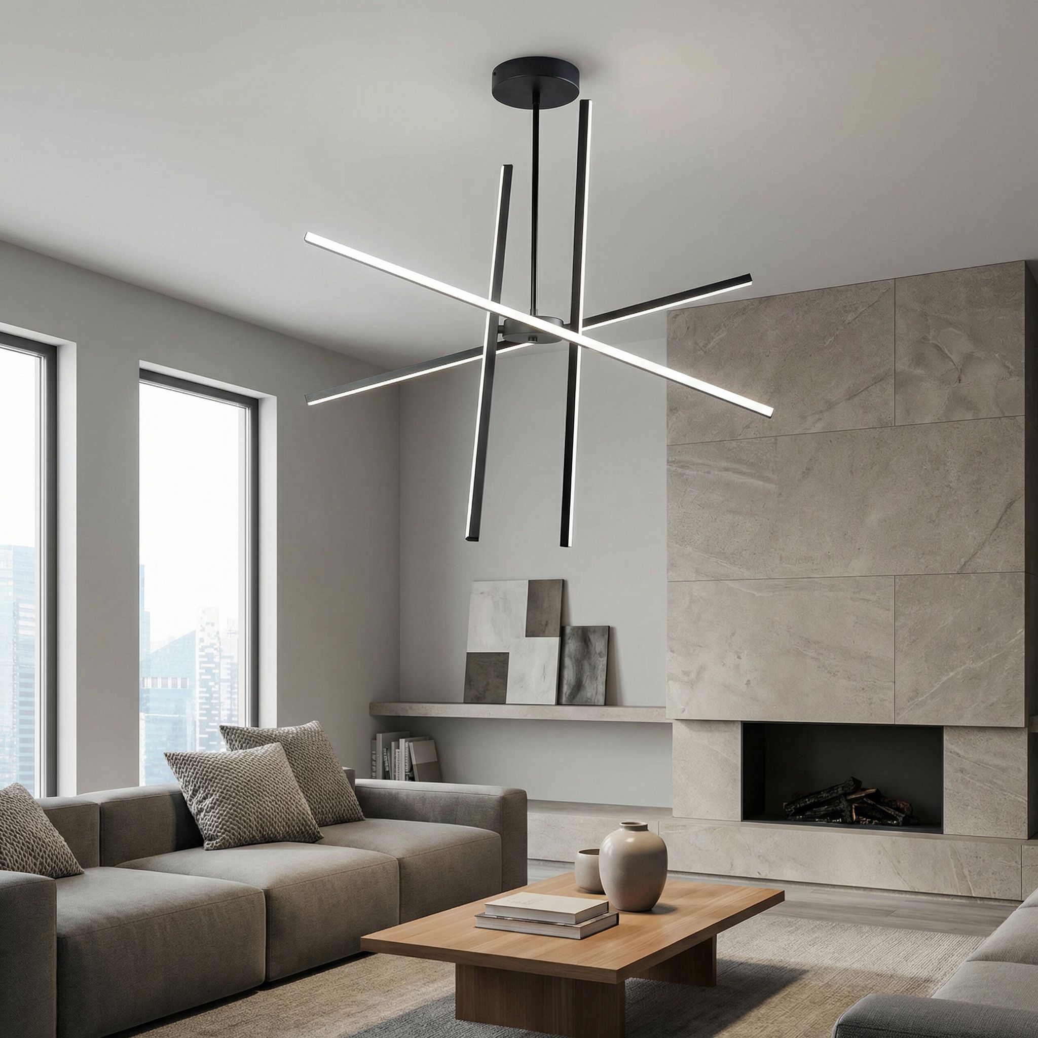 Toolight, LED stropné svietidlo, 40W, 4000K, 2000lm, APP1929-CP, čierna, OSW-66068