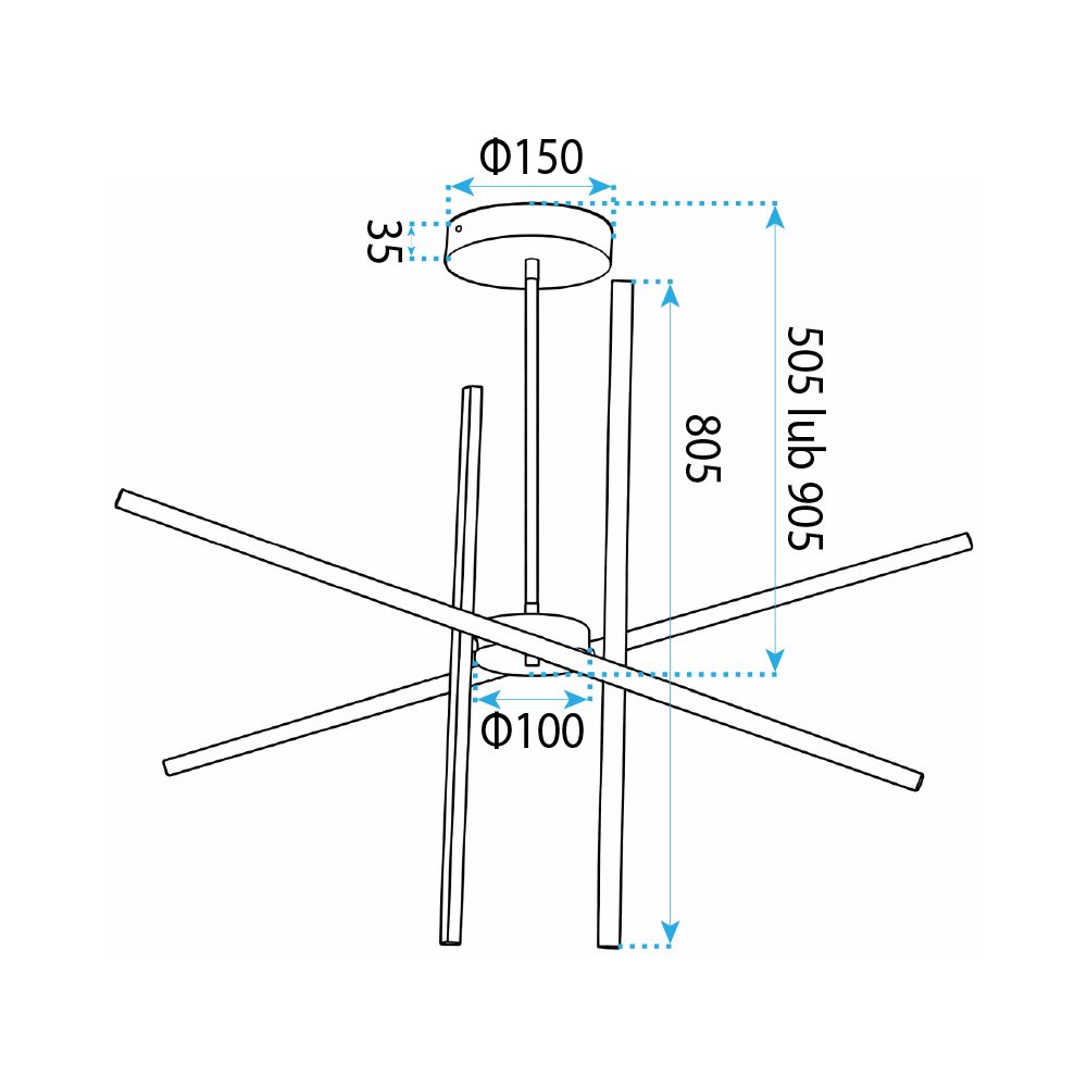 Toolight, LED stropné svietidlo, 40W, 4000K, 2000lm, APP1929-CP, čierna, OSW-66068