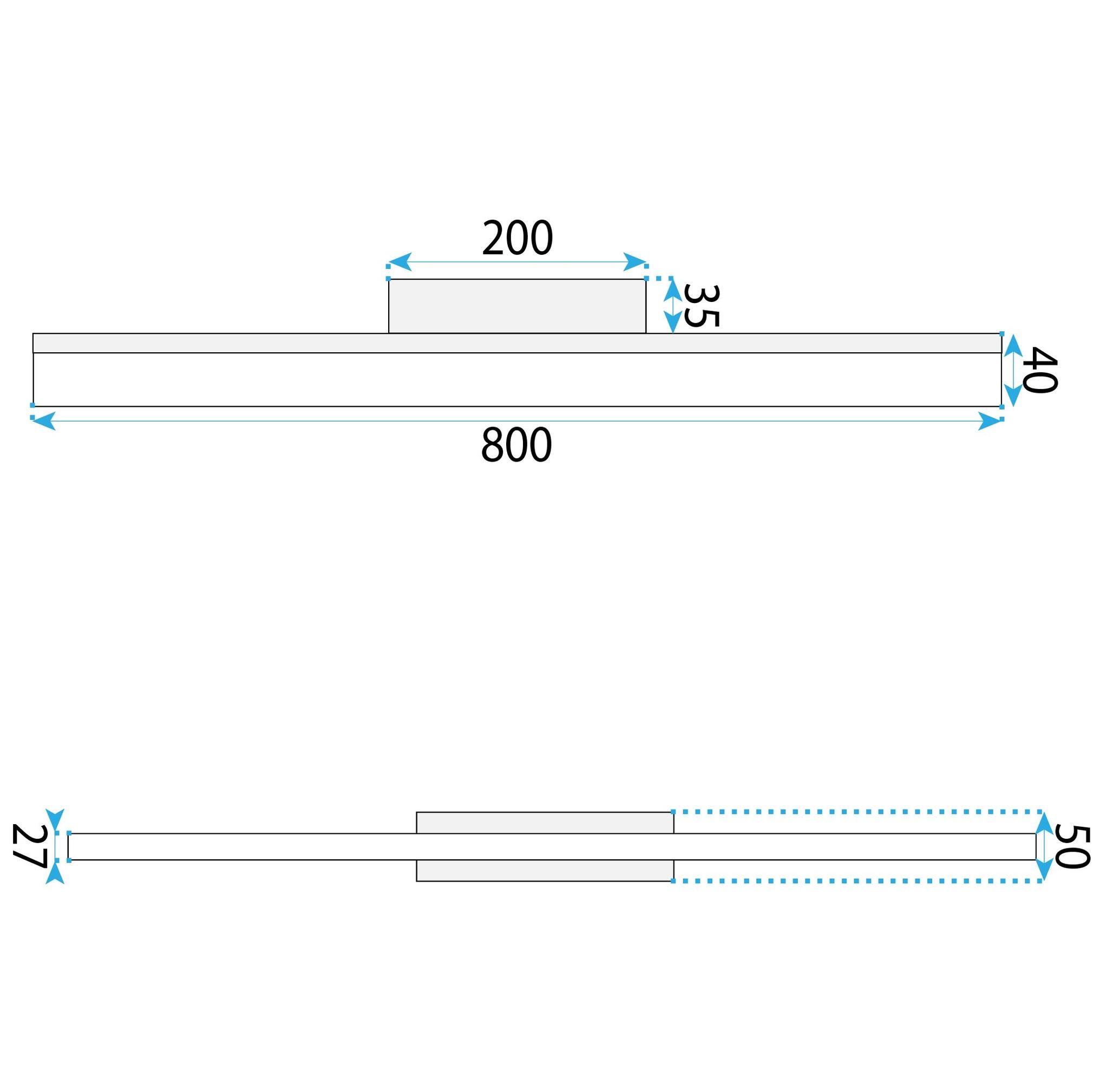 Toolight, LED nástenné svietidlo 80cm, 13W, 4000K, 1000lm, APP1853-1W, zlatá matná, OSW-66007
