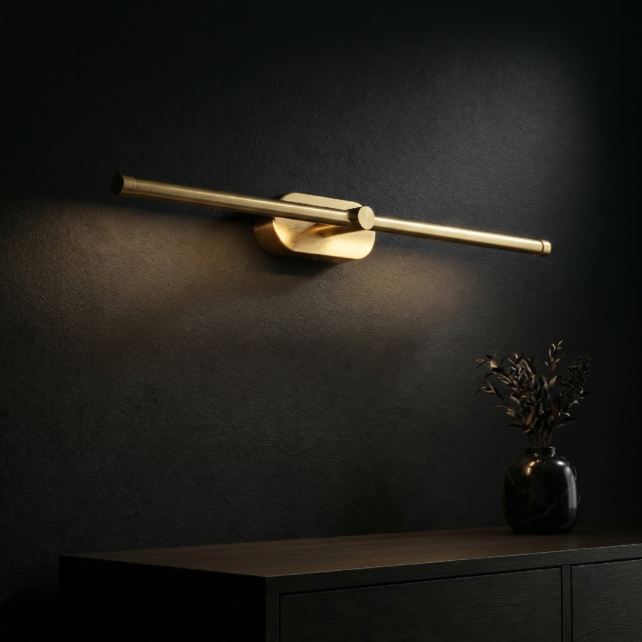 Toolight, LED nástenné svietidlo 60cm, 13W, 4000K, 1000lm, APP1893-1W, zlatá matná, OSW-66048