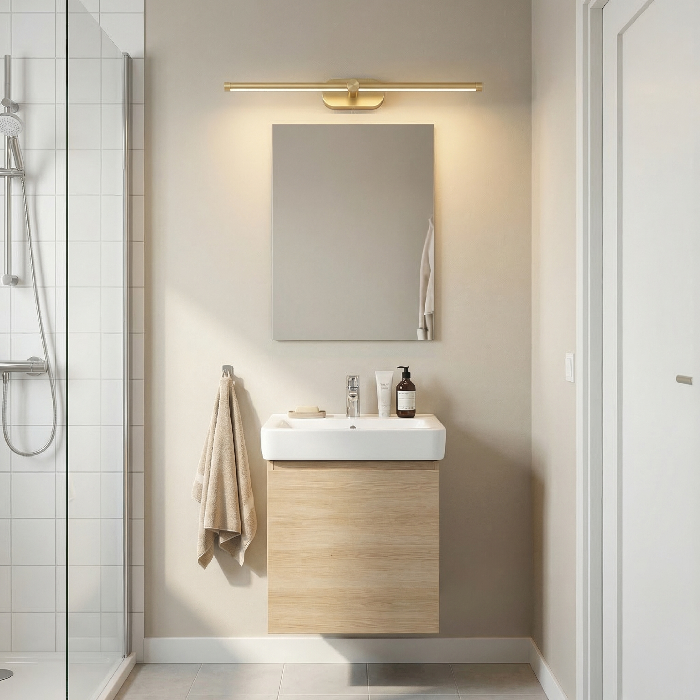 Toolight, LED nástenné svietidlo 60cm, 13W, 4000K, 1000lm, APP1893-1W, zlatá matná, OSW-66048