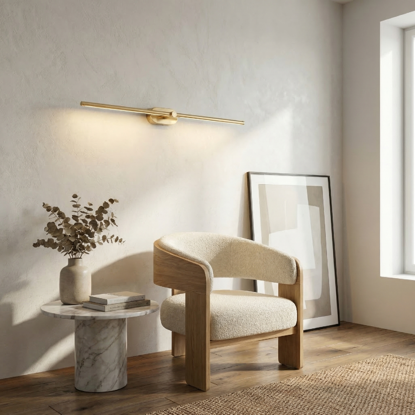 Toolight, LED nástenné svietidlo 80cm, 13W, 4000K, 1000lm, APP1894-1W, zlatá matná, OSW-66049
