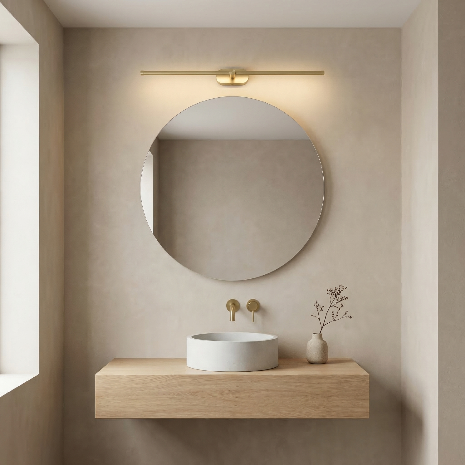 Toolight, LED nástenné svietidlo 80cm, 13W, 4000K, 1000lm, APP1894-1W, zlatá matná, OSW-66049