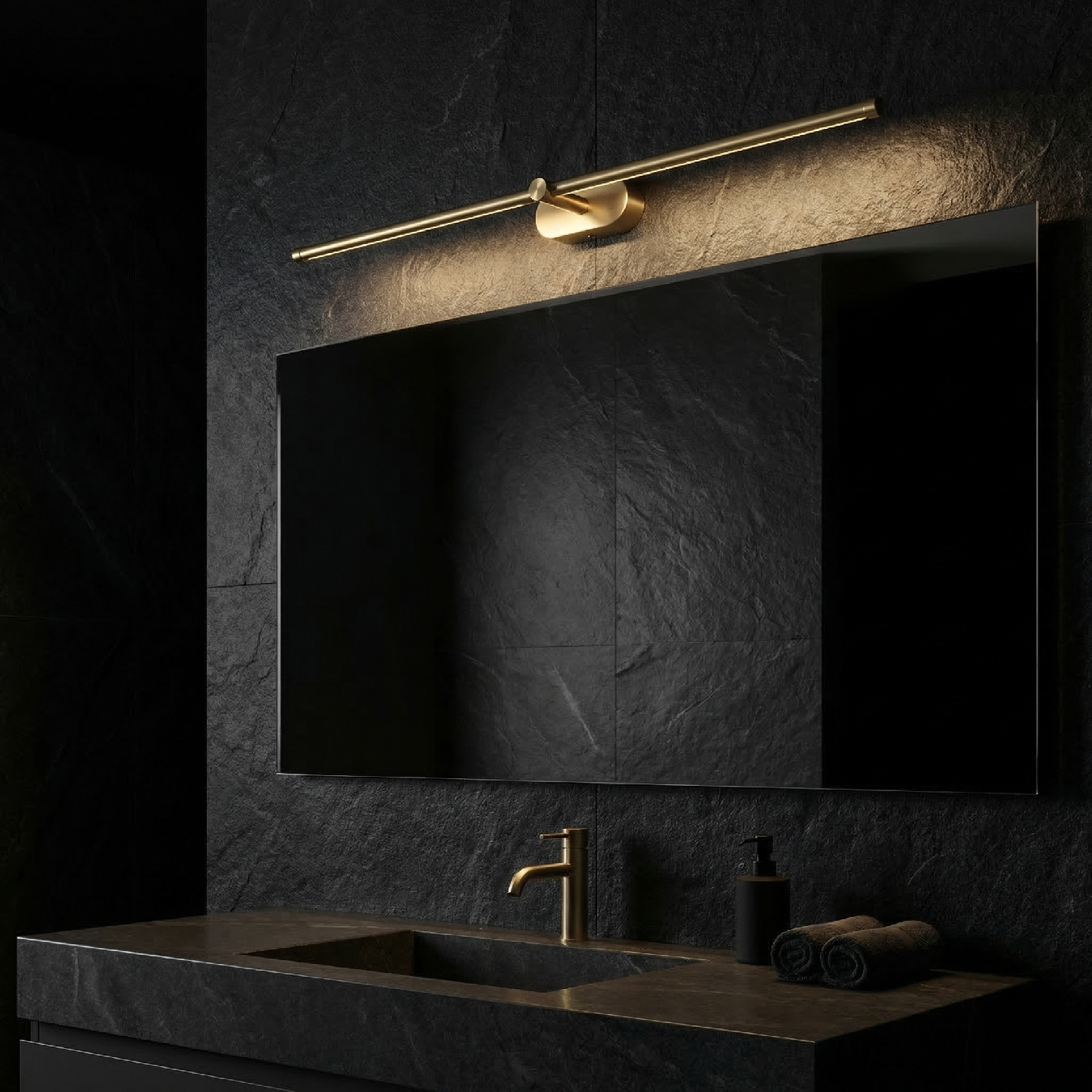 Toolight, LED nástenné svietidlo 80cm, 13W, 4000K, 1000lm, APP1894-1W, zlatá matná, OSW-66049