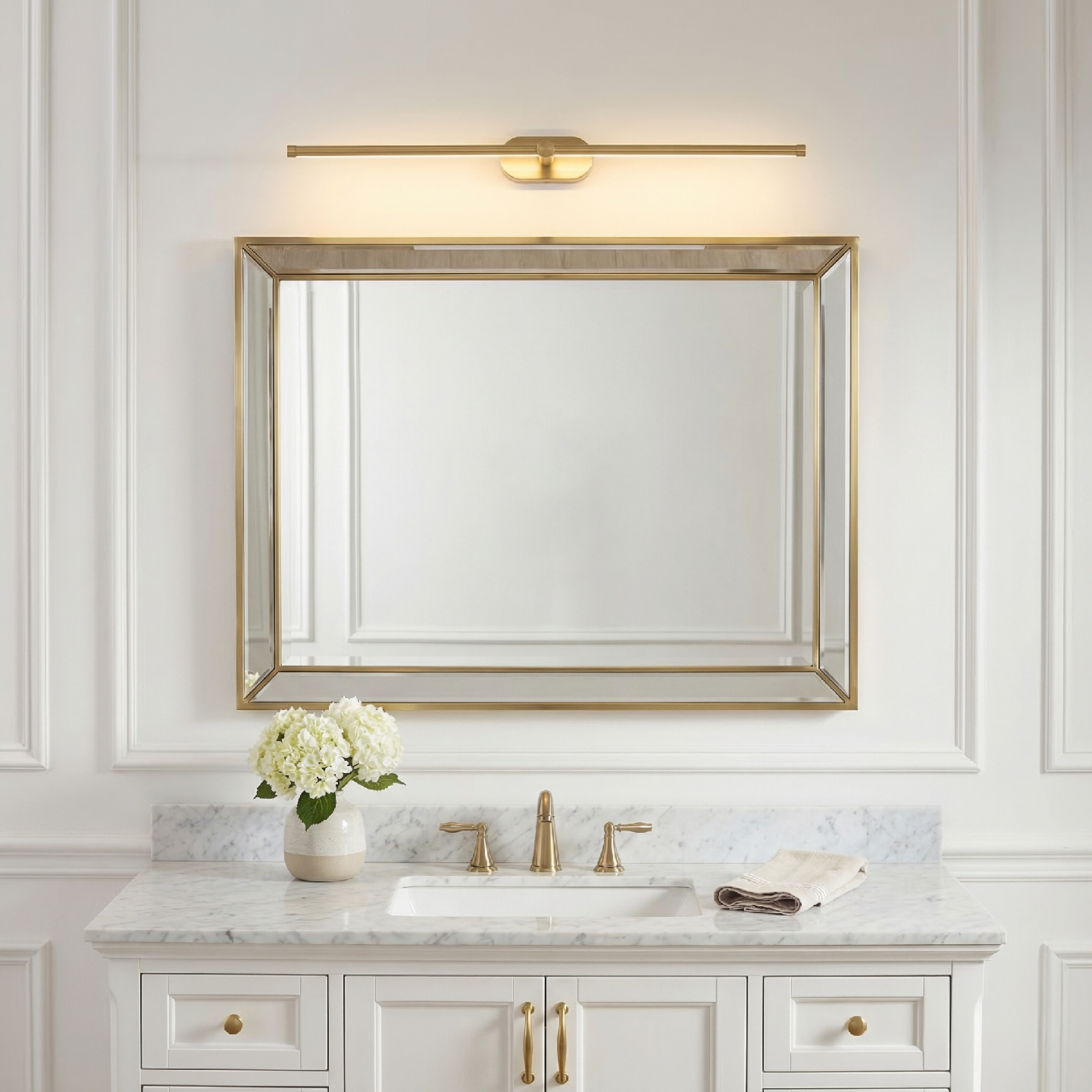 Toolight, LED nástenné svietidlo 80cm, 13W, 4000K, 1000lm, APP1894-1W, zlatá matná, OSW-66049